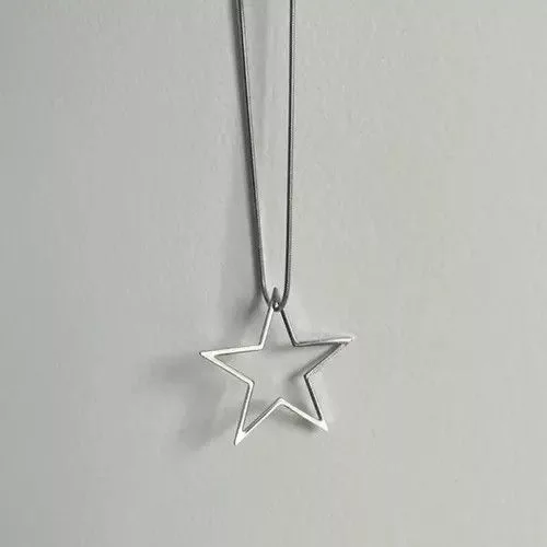 Other Necklaces Other Hollow Star Pendant Necklace Silver