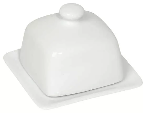 Square Butter Dish White