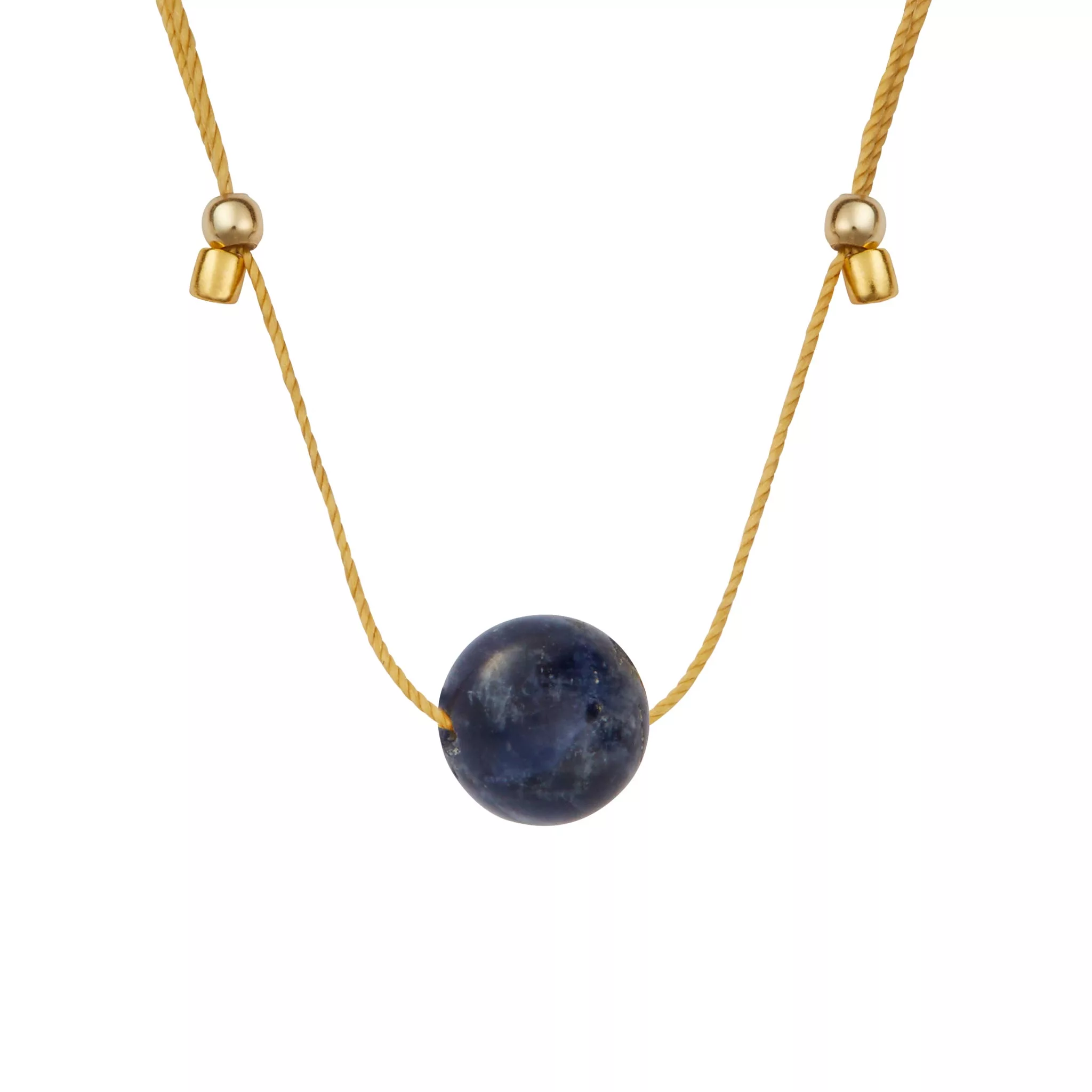 Crystal Ball Silk Slider - 10mm Gemstone Necklace