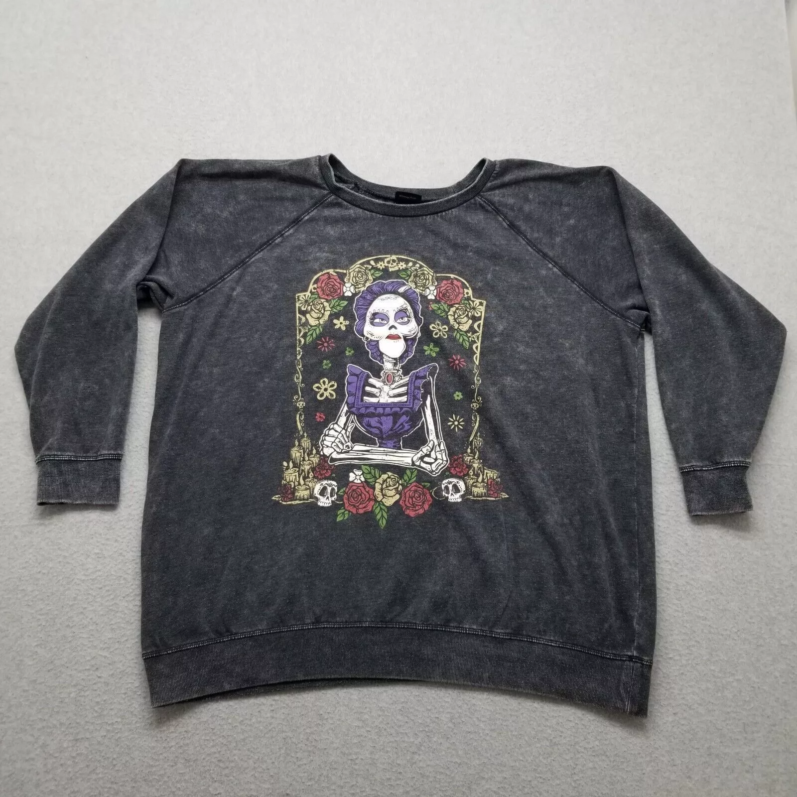 Disney Sweaters Disney Coco Sweater Womens 3 Pullover Acid Wash Oversized Gray