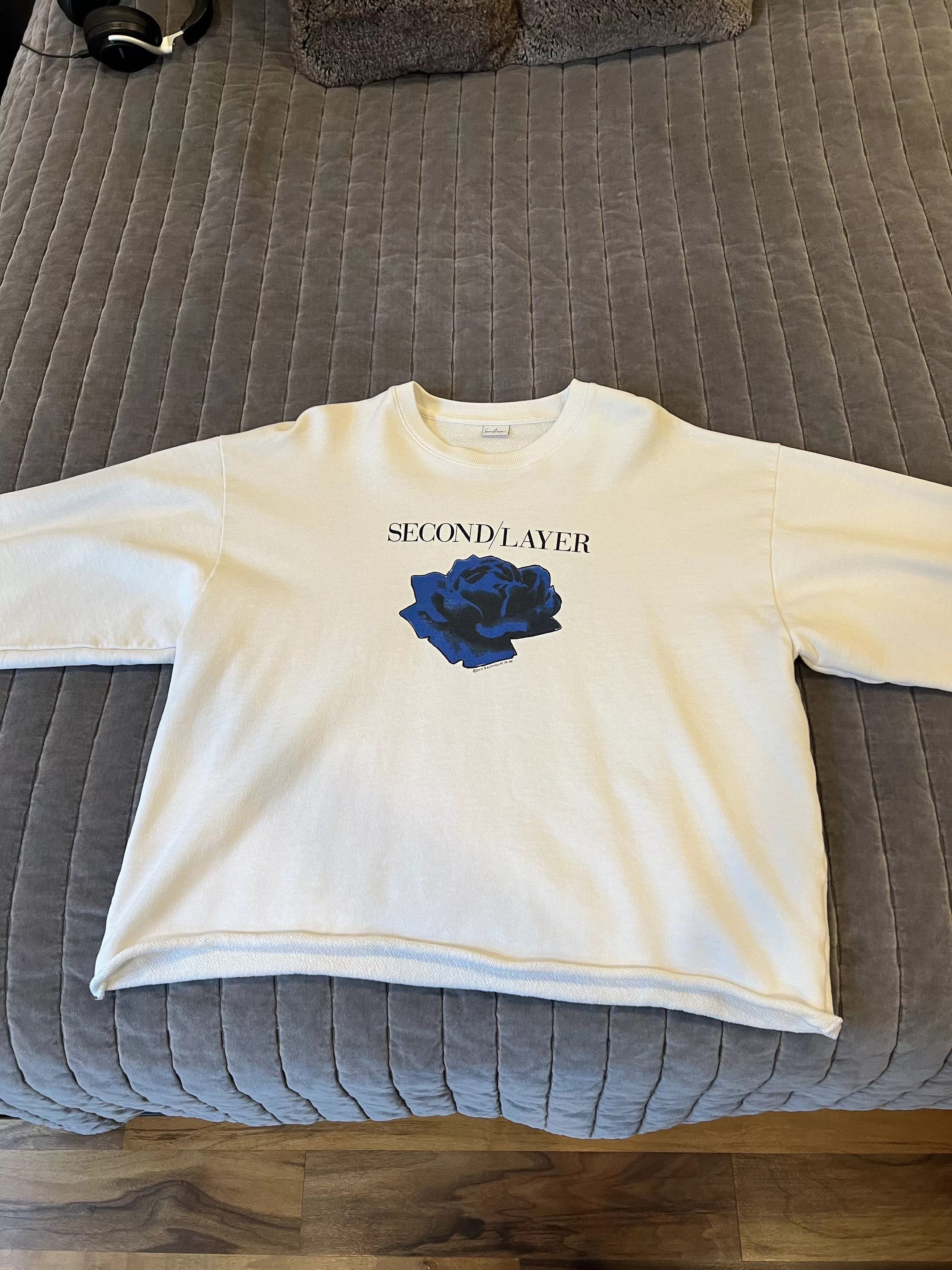 Second/Layer Sweaters Knitwear Second/Layer Second Layer Rose Crewneck Sweatshirt White