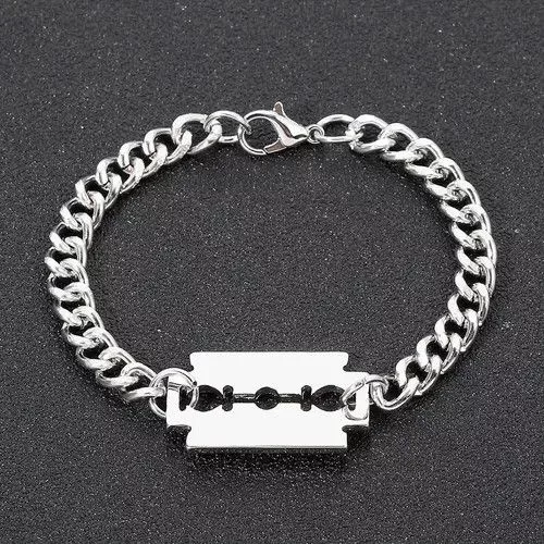 Designer Bracelets Designer Chain Bracelet Razor Silver Streetwear