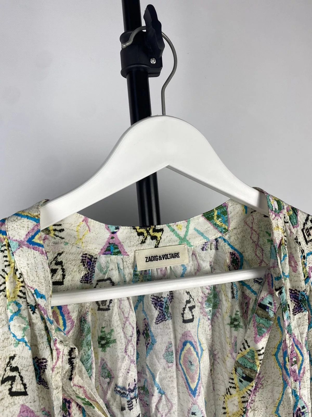 Designer Blouses Designer × Zadig & Voltaire Zadig&Voltaire Monogram Graphic Print Blouse White Streetwear