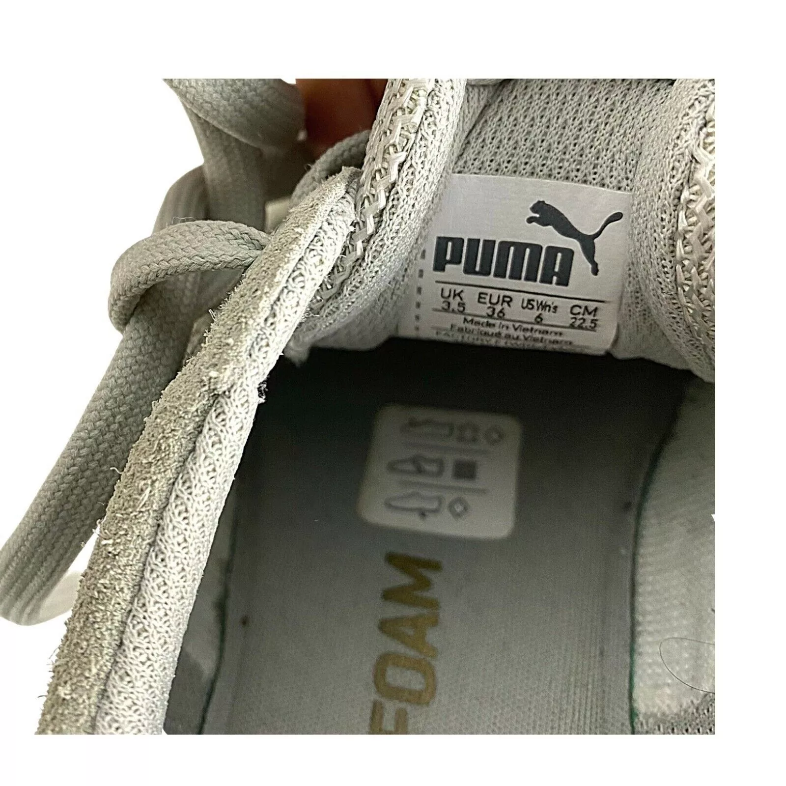 Puma Low Top Sneakers Puma Suede Platform Vikky Sneakers Soft Foam Gray Size 6