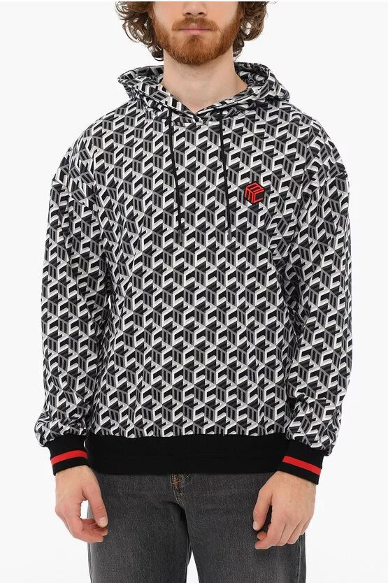 MCM Sweatshirts Hoodies MCM og1mm0724 Embroidered Printed Cotton Hoodie in Multicolor