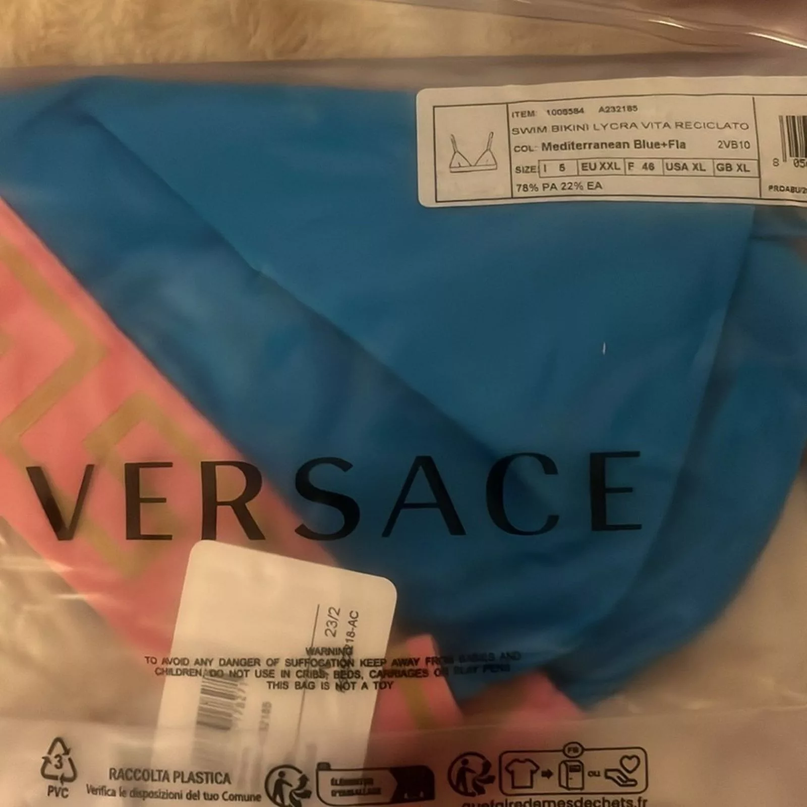 Versace Maxi Skirts NWT Versace Greco SET blue & pink bikini swim - both size 5