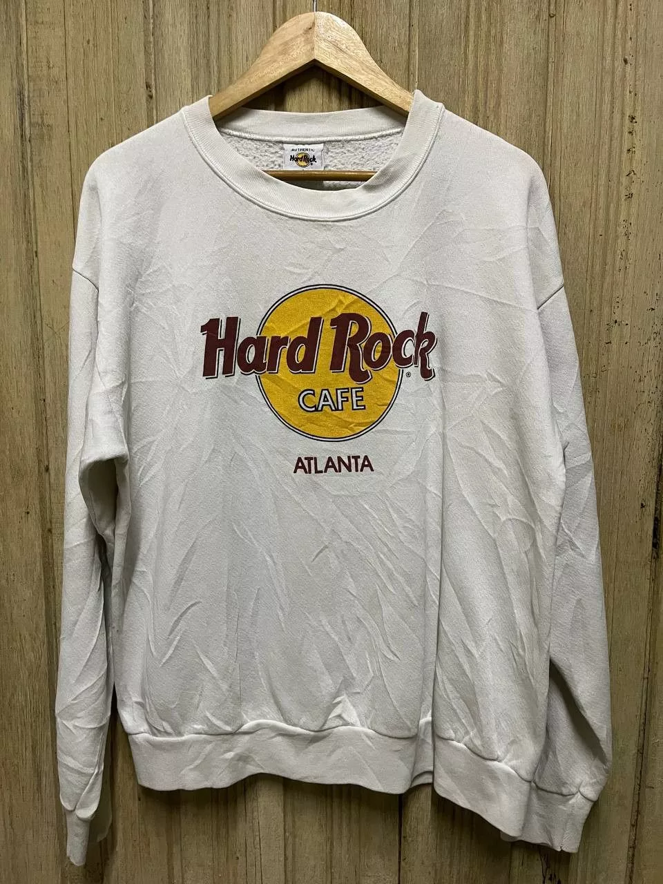Hard Rock Cafe Sweatshirts Hoodies Hard Rock Cafe × Vintage VINTAGE HARD ROCK CAFE ATLANTA SWEATSHIRT White