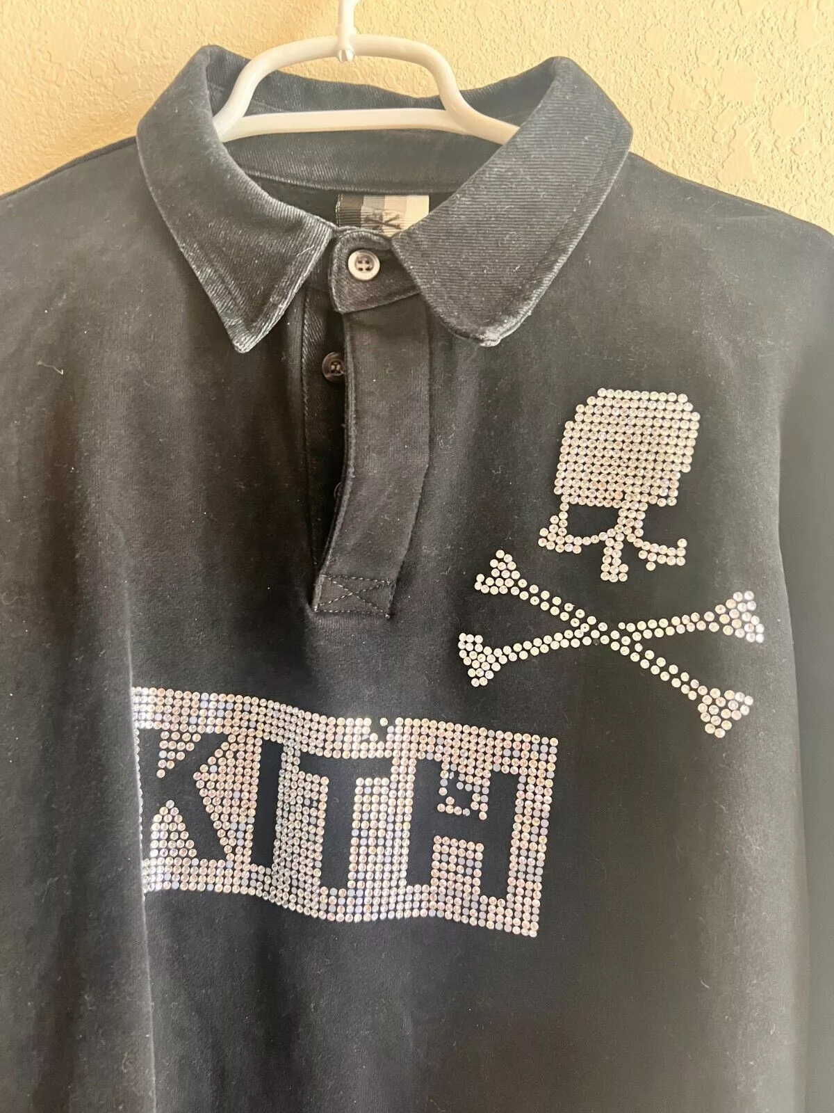 Kith Polos Kith × Mastermind Japan Kith x Mastermind Rugby Polo Shirt Embellished Swarovski Black