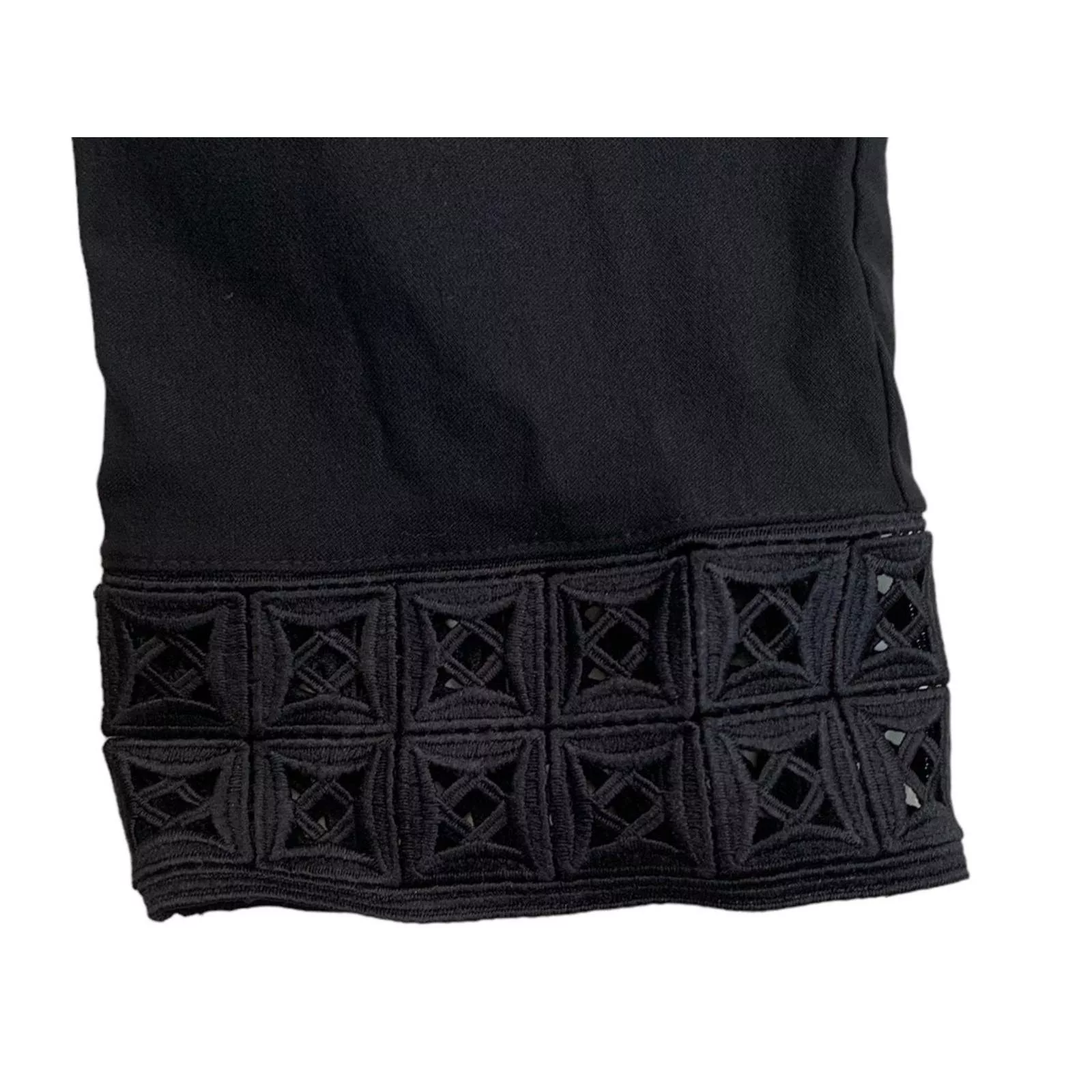 Chicos Pants Chicos women size 8 Black Ankle Pants stretch Lace Trim
