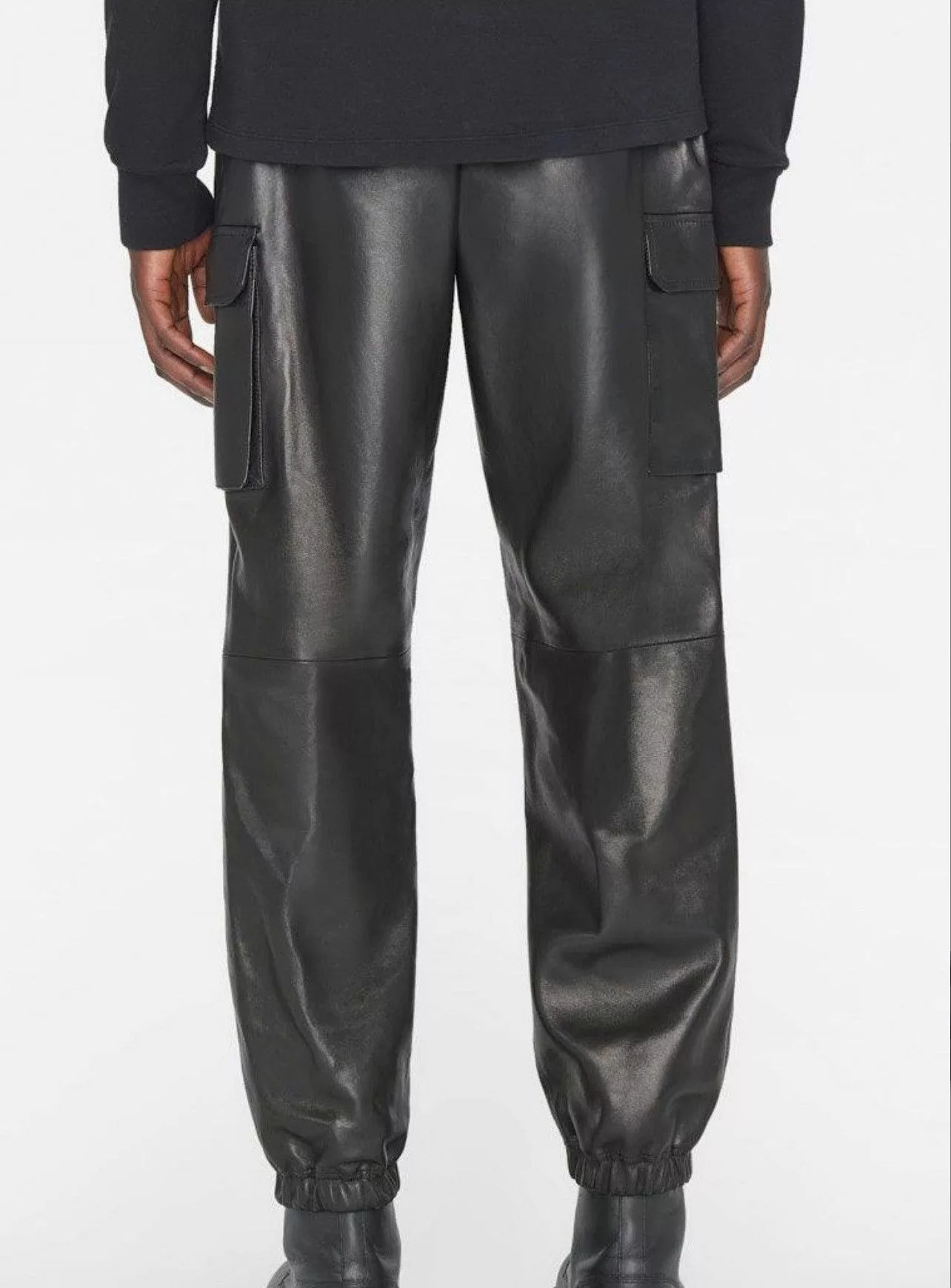 Frame Sweatpants Joggers Frame CARGO LAMBSKIN PANT Black