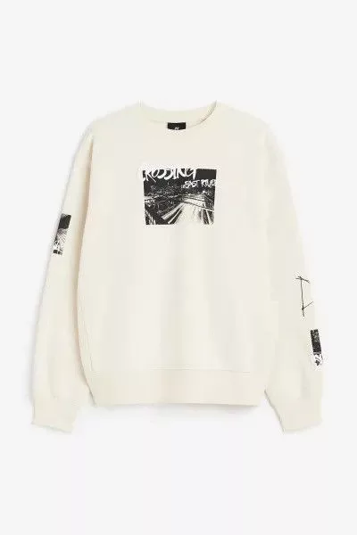 H&M Sweatshirts Hoodies H&M Loose Fit Sweatshirt Black