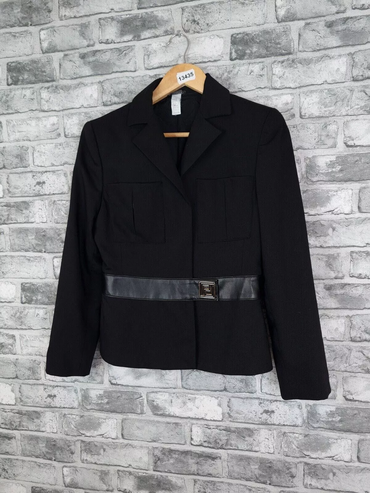 Versace Jackets Versace Jacket Size 8 10 Black Wool Mix Vintage