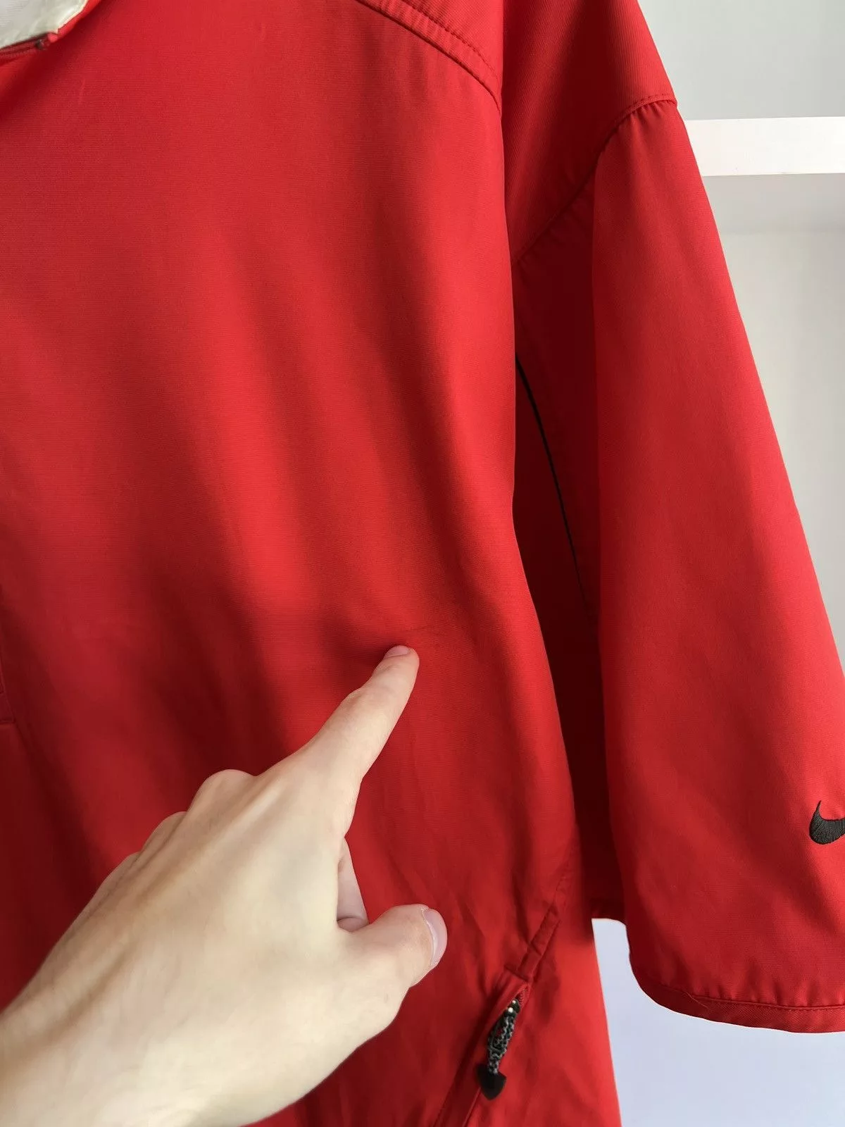 Nike Denim Jackets Nike × Vintage Vintage NIKE Red Golf Pullover Jacket