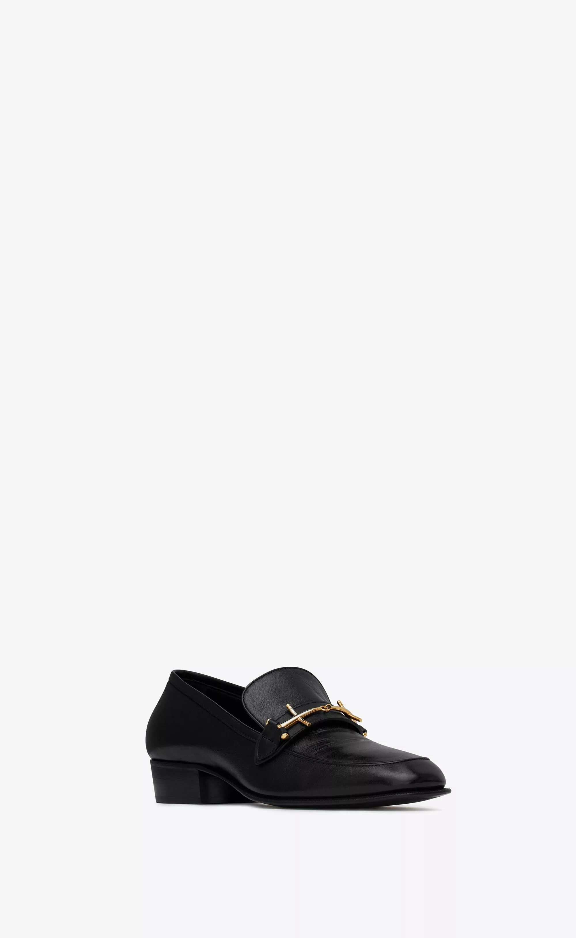 Saint Laurent Paris Formal Shoes Saint Laurent Paris o1s1wg110724 Solferino Penny Slippers Smooth Leather Black