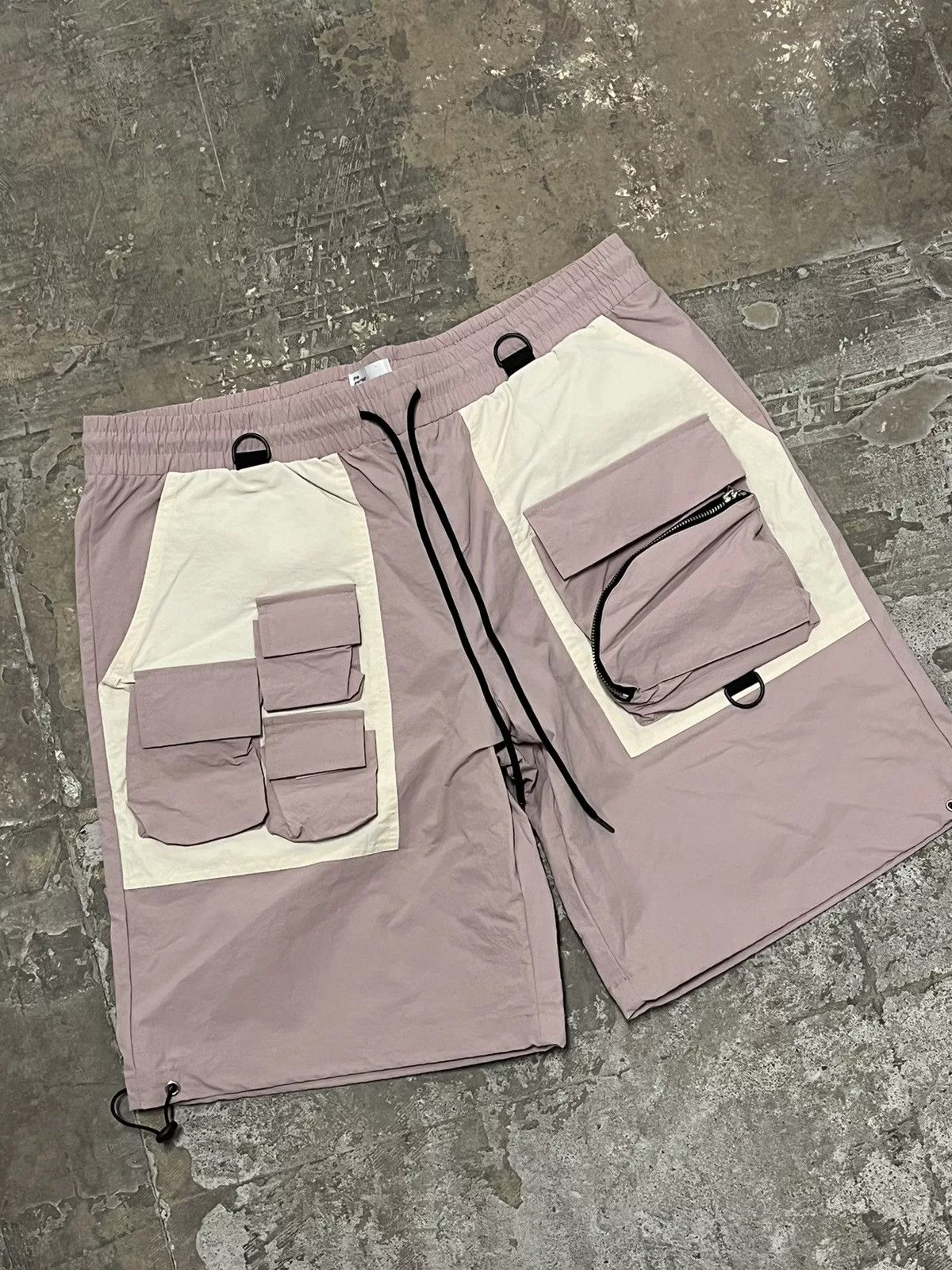 Japanese Brand Shorts Japanese Brand Crazy rare utility big pocket y2k shorts nylon material Pink Streetwear