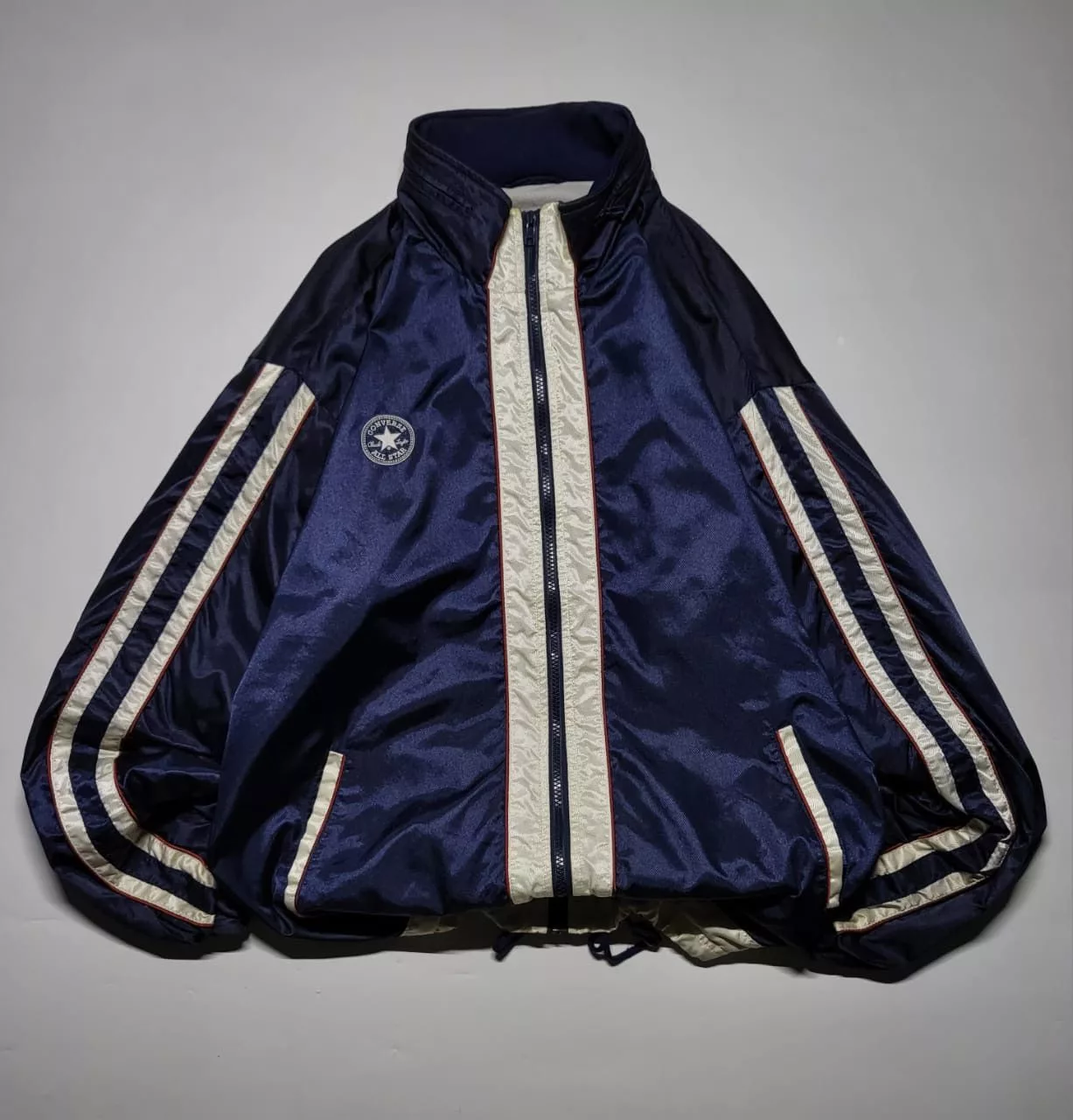 Converse Light Jackets Converse × Vintage Converse navy metallic biglogo Windbreaker Jacket Blue