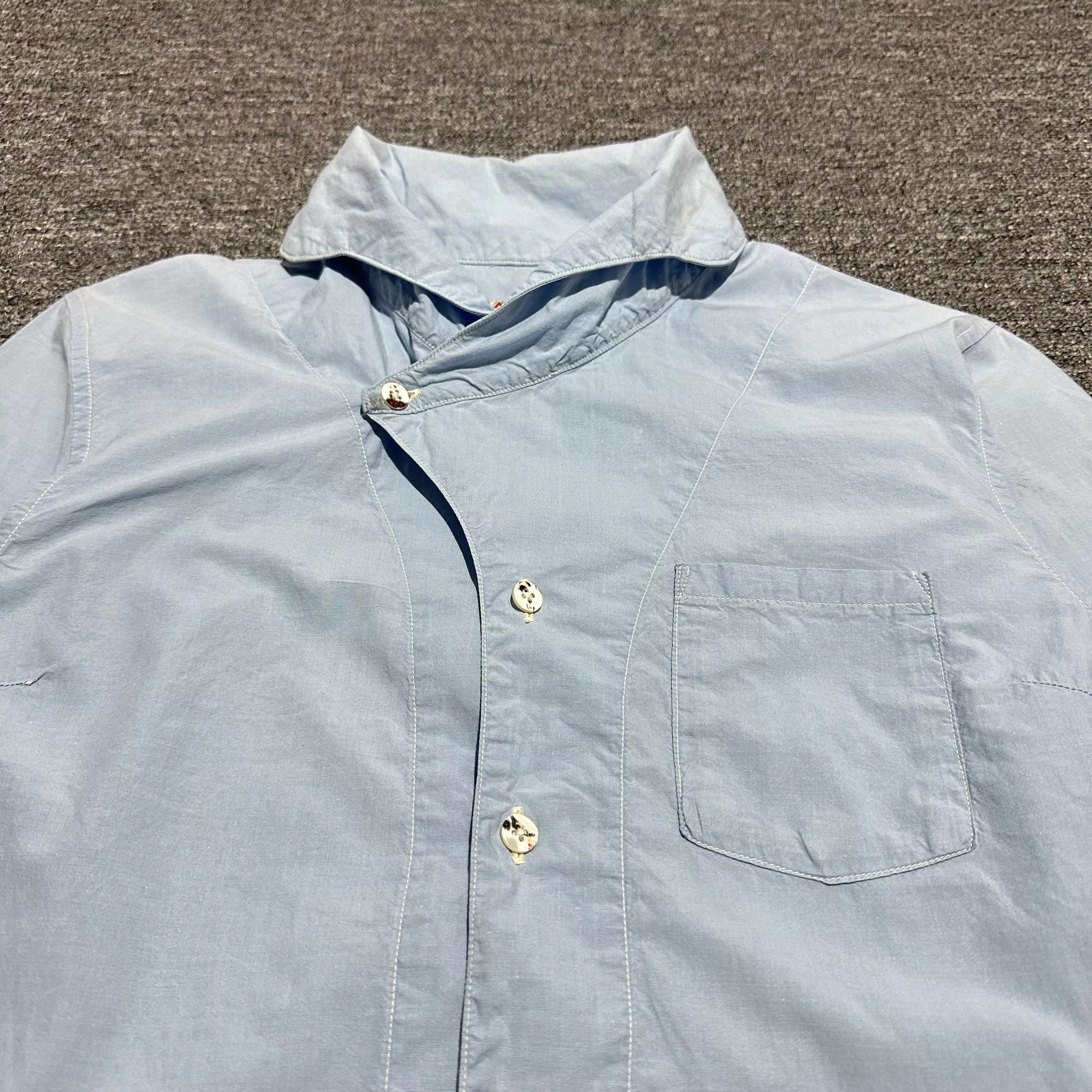 Kapital Shirts Button Ups Kapital Open Collar Shirts Blue