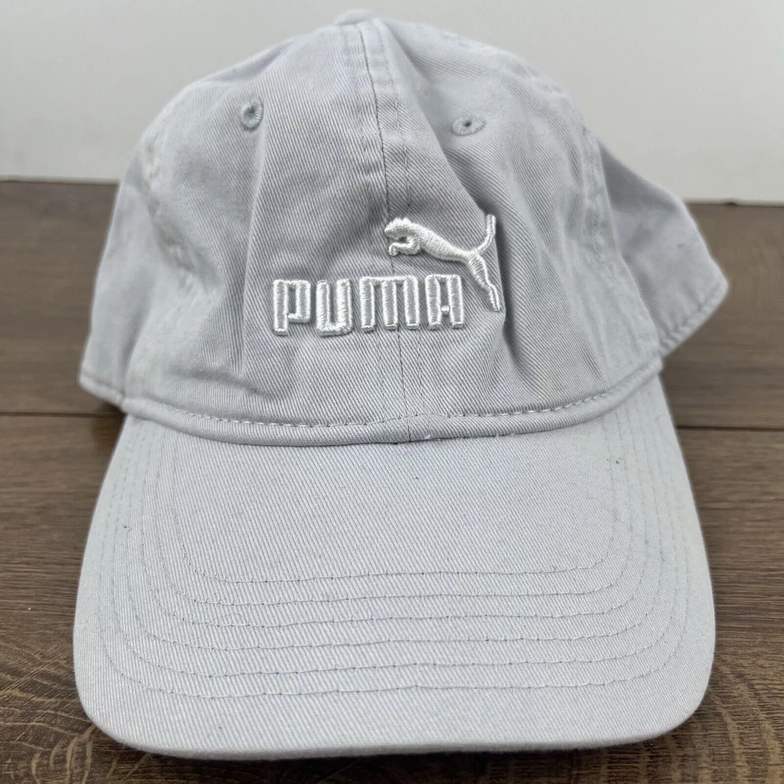 Puma Hats PUMA White Gray Hat PUMA Hat White Adjustable Hat White Adul