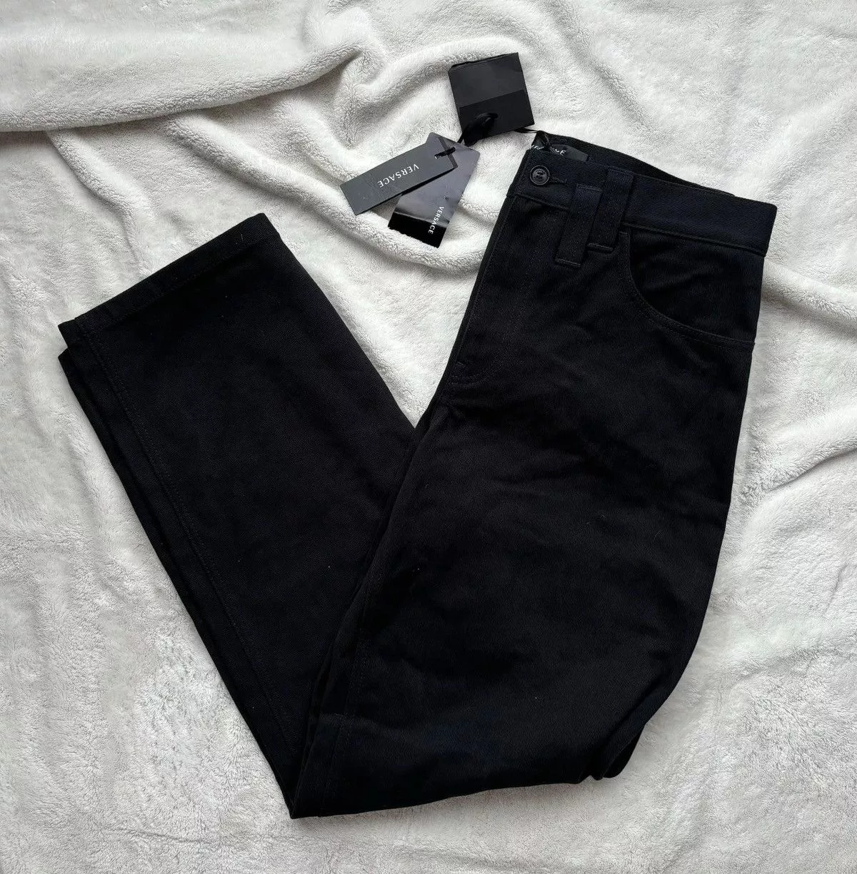 Versace Denim Versace Black Oval Greca Logo Jeans