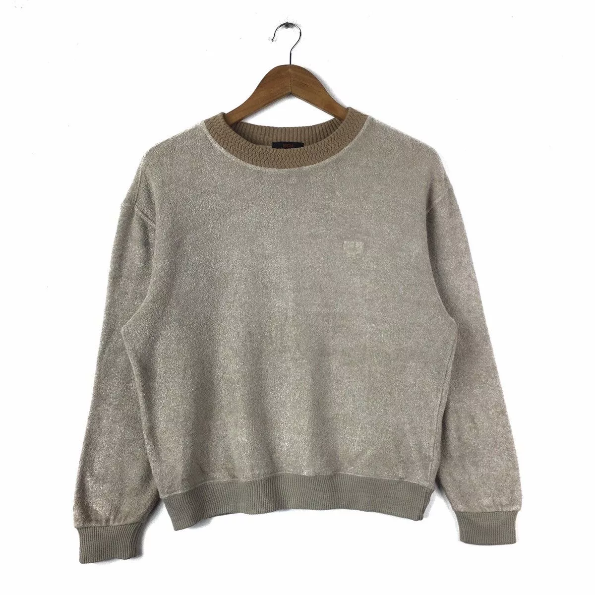 MCM Sweatshirts Hoodies MCM × Vintage Vintage MCM LEGERE Small Logo Embroidery Fleece Sweatshirt Brown