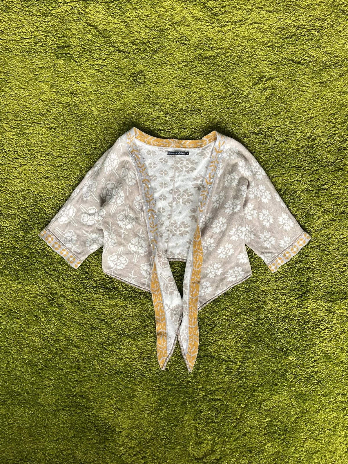 Designer Sweaters Designer Gudrun Sjoden avant garde jacquard cardigan sweater Beige Avant-Garde