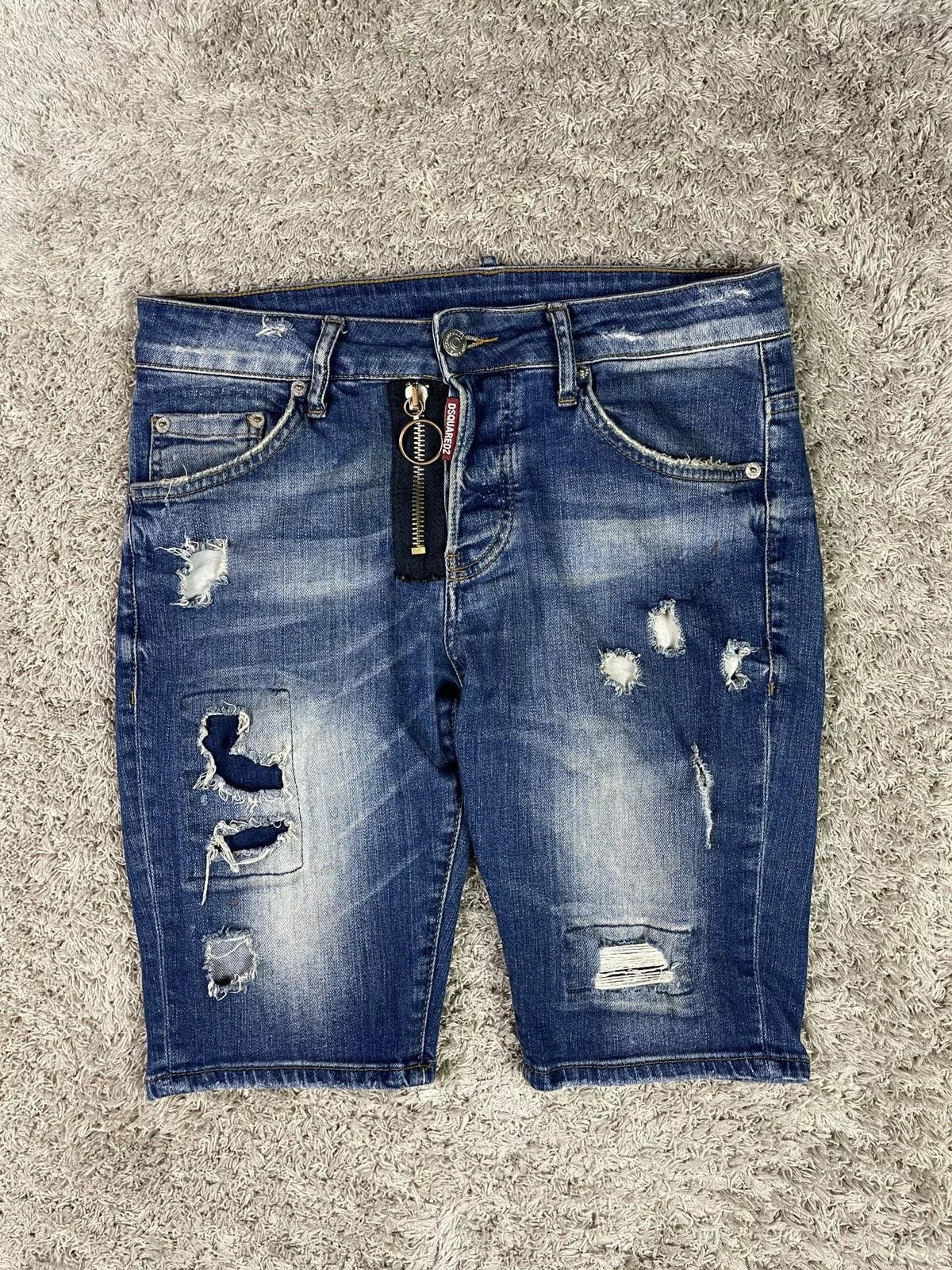 Dsquared2 Shorts Dsquared2 Dsquared 2 Distressed Denim Shorts Blue Luxury