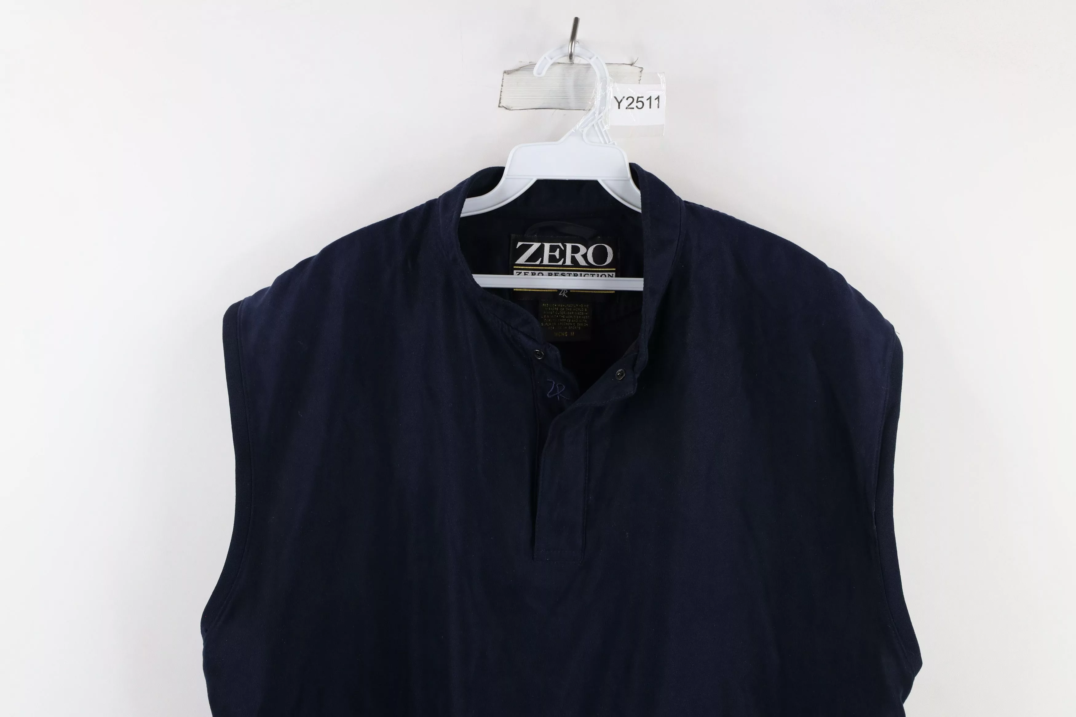 Vintage Vests Vintage Zero Restriction Microfiber Pullover Golf Vest Jacket USA Blue