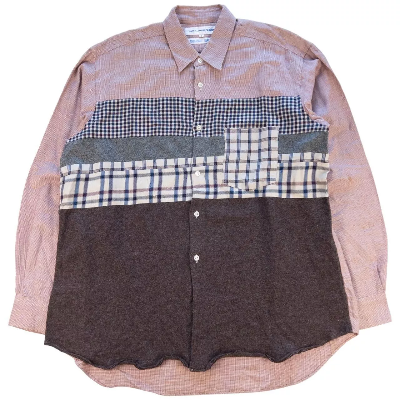 Comme des Garcons Shirts Button Ups Vintage Comme Des Garcons SHIRT Patchwork Shirt Size XL Multi