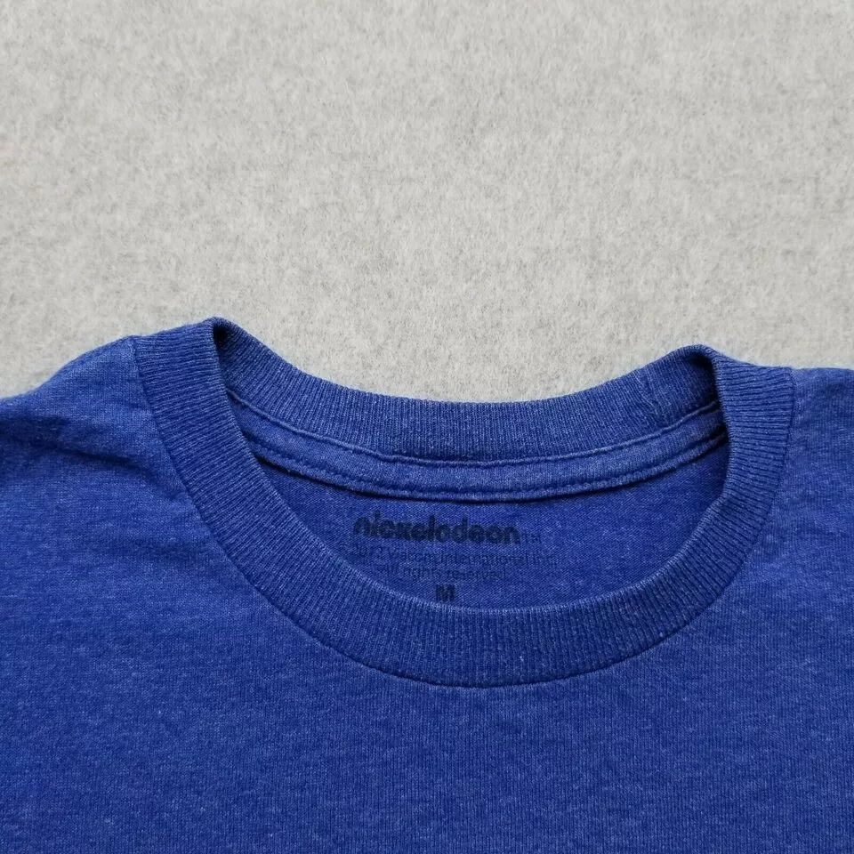 Nickelodeon Short Sleeve T Shirts Nickelodeon Shirt Men Medium Short Sleeve Round Neck Casual Blue
