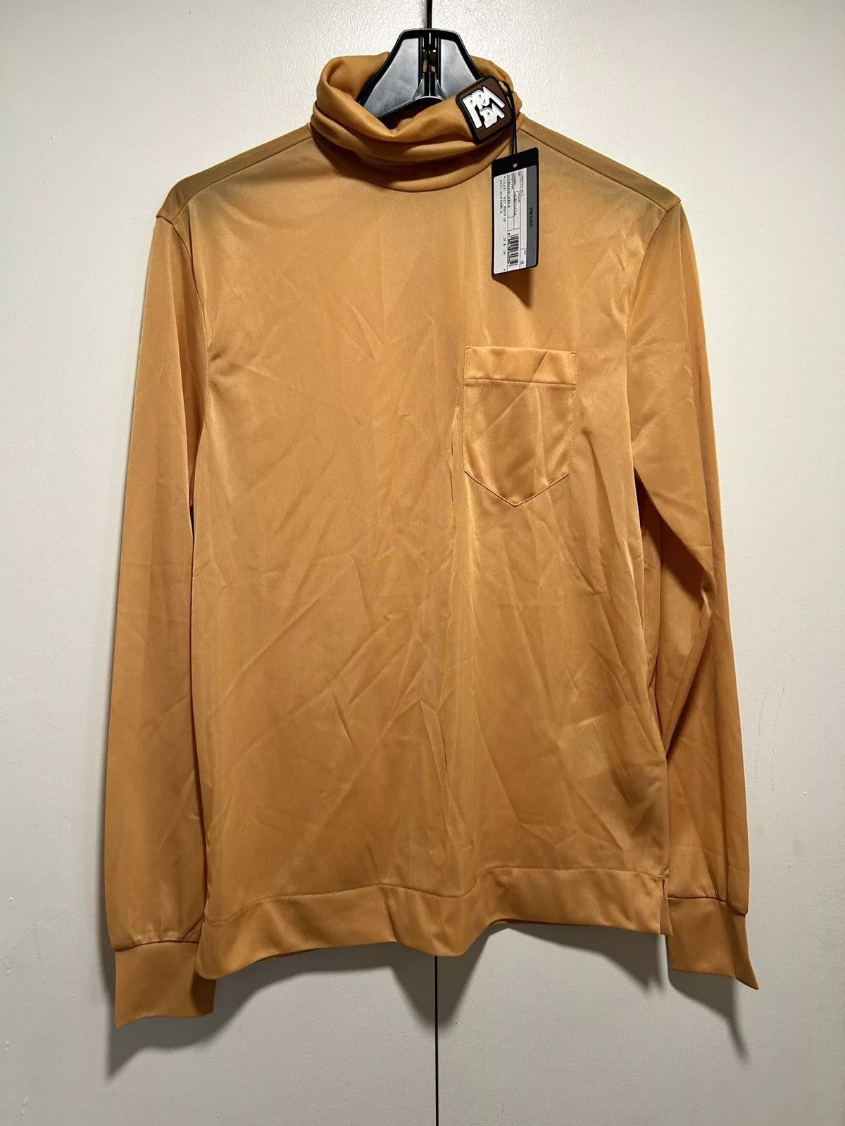 Prada Long Sleeve T Shirts Prada 2019 jersey pocket turtleneck beige size medium Orange
