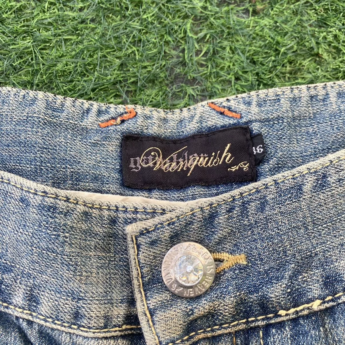 Vanquish Denim VANQUISH BOOTCUT RIPED STYLE JEANS Blue