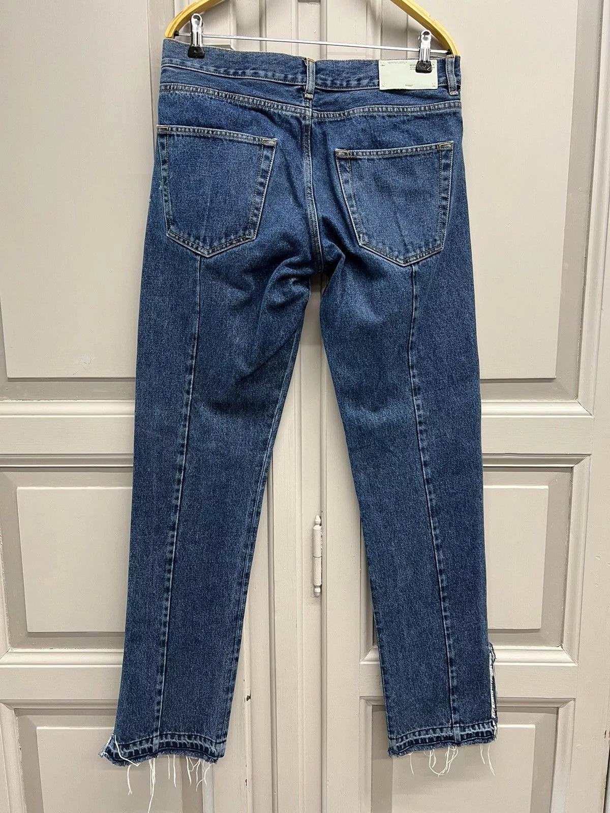 Off-White Denim Off-White Off White Gothic Embroidered Jeans Blue