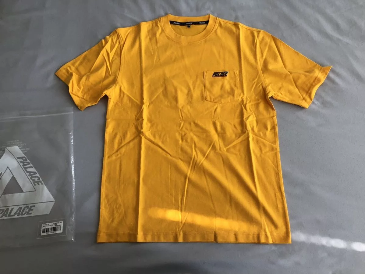 Palace Short Sleeve T Shirts Palace basically pocket tee citrus yellow short sleev
