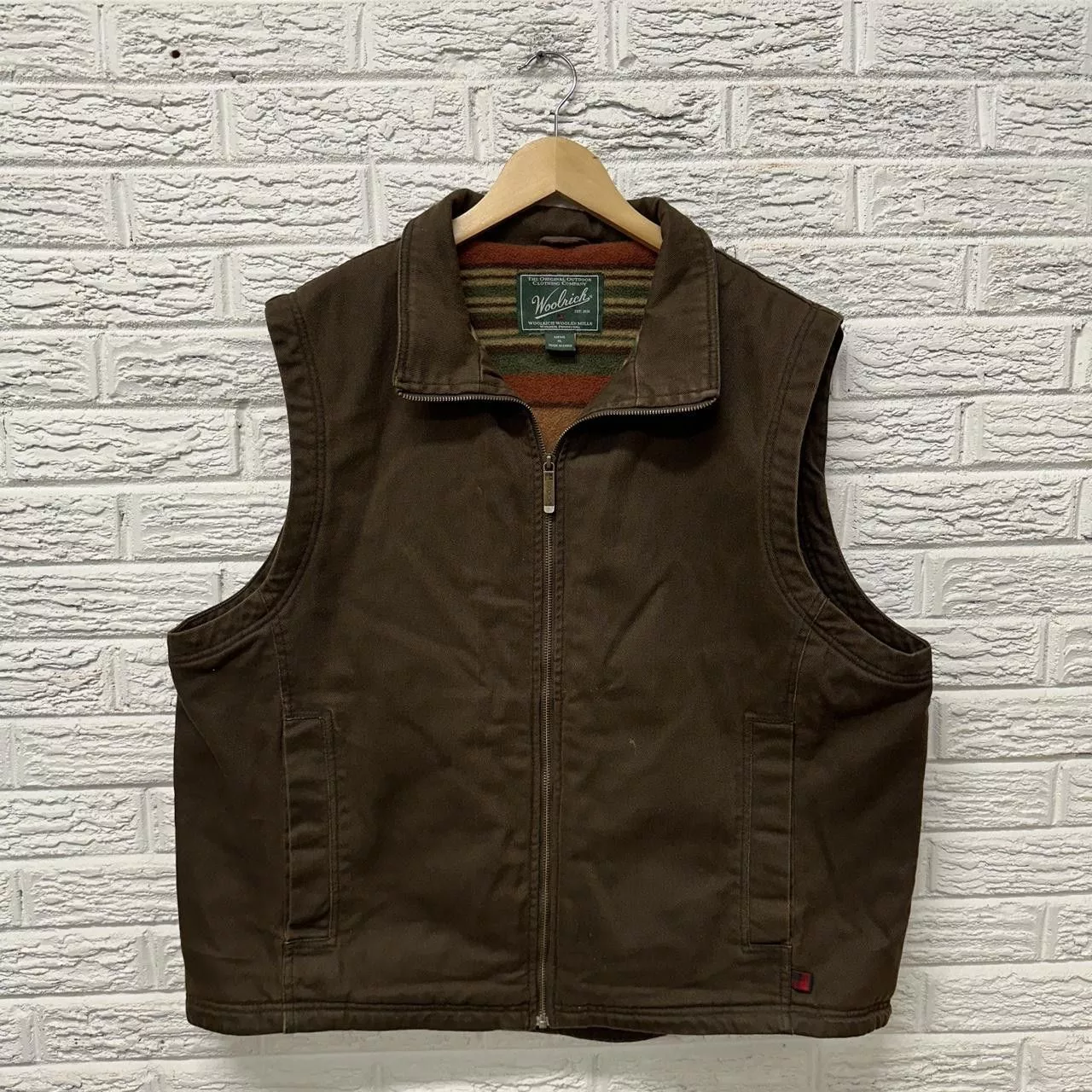 Woolrich Woolen Mills Light Jackets Woolrich Woolen Mills Woolrich Dorrington Brown Canvas Shell Fleece Blanket Lined