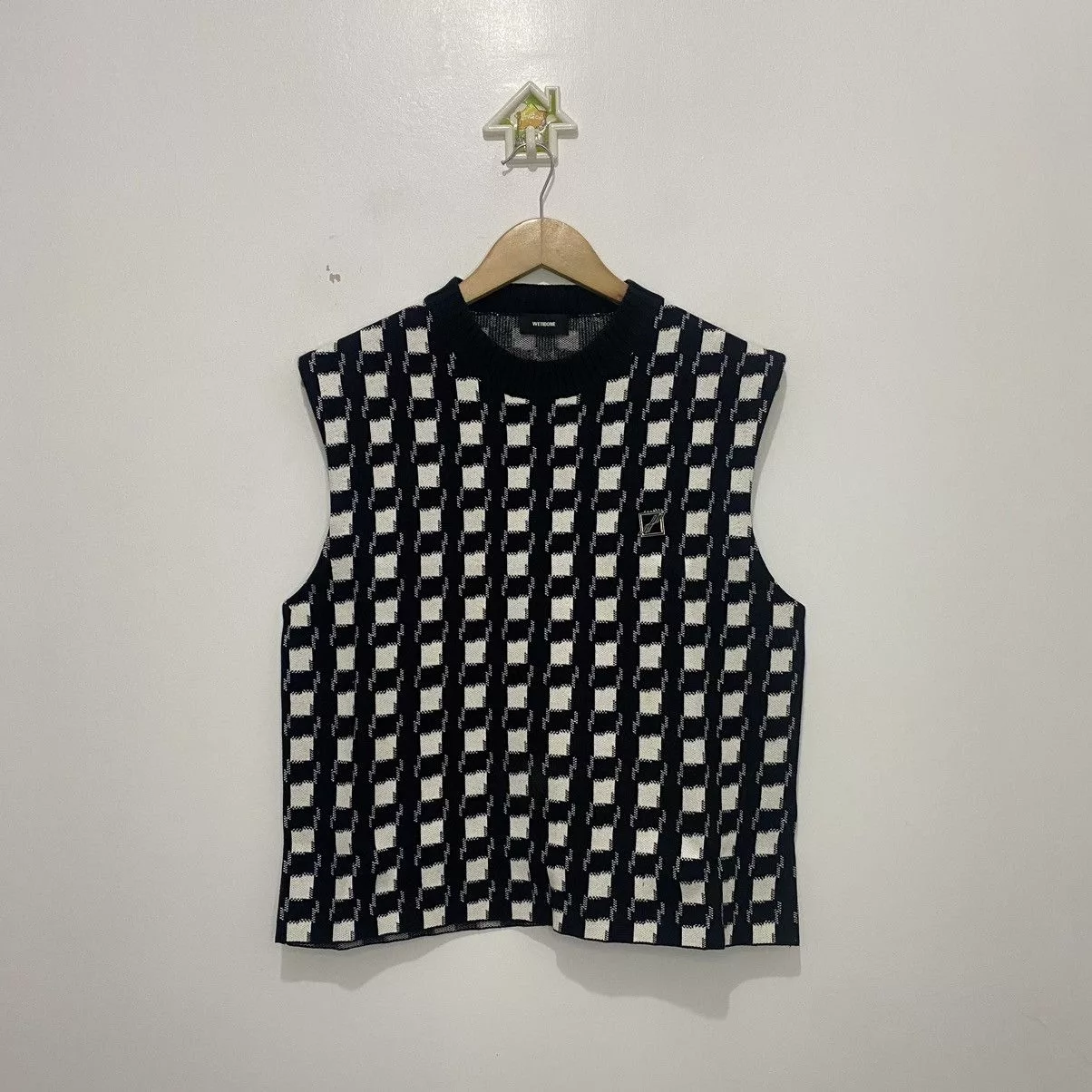 WE11DONE Vests We11done Black & White Gingham Check Vest