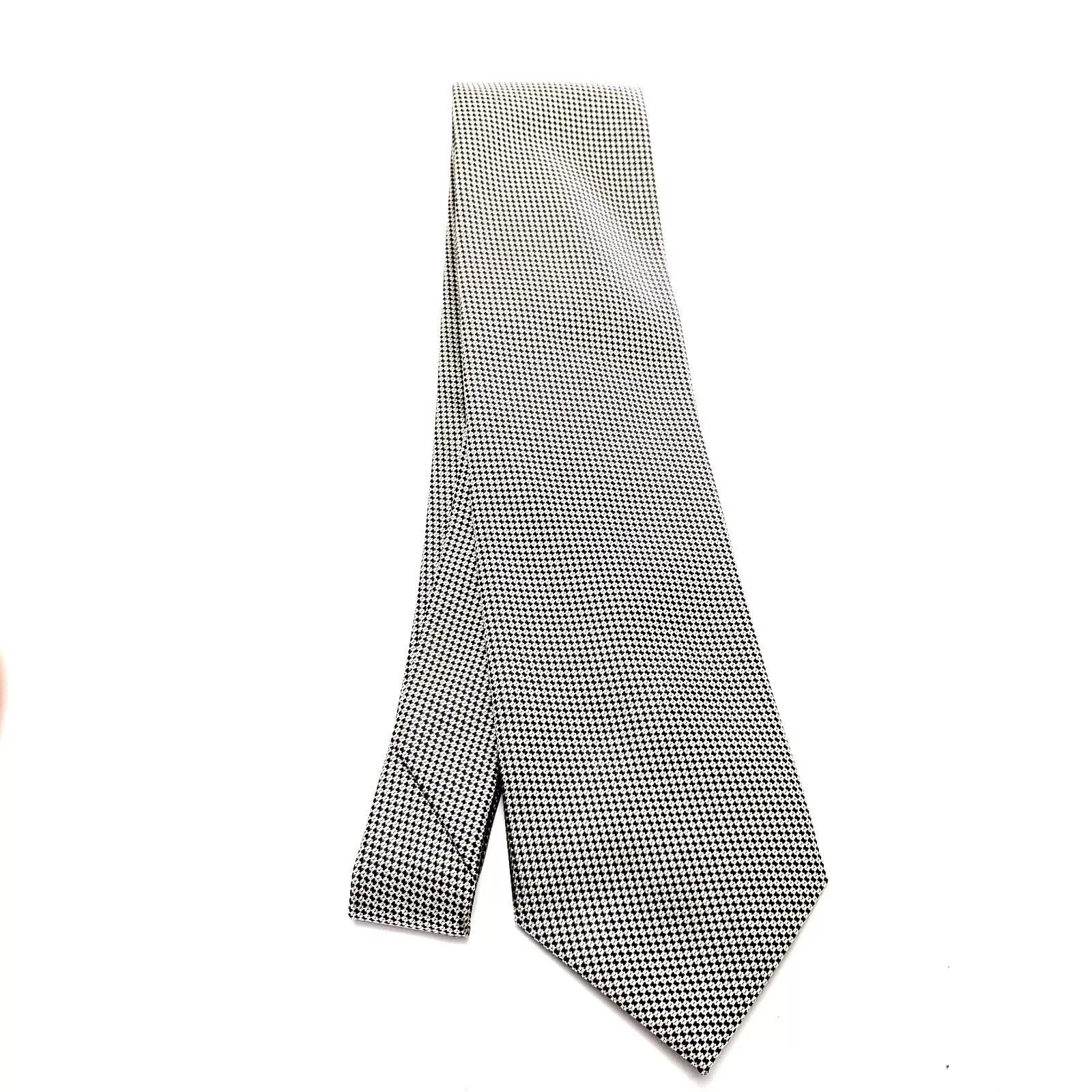 Sarar Ties Pocketsquares Sarar Gray Microfiber Tie Woven Micro Check