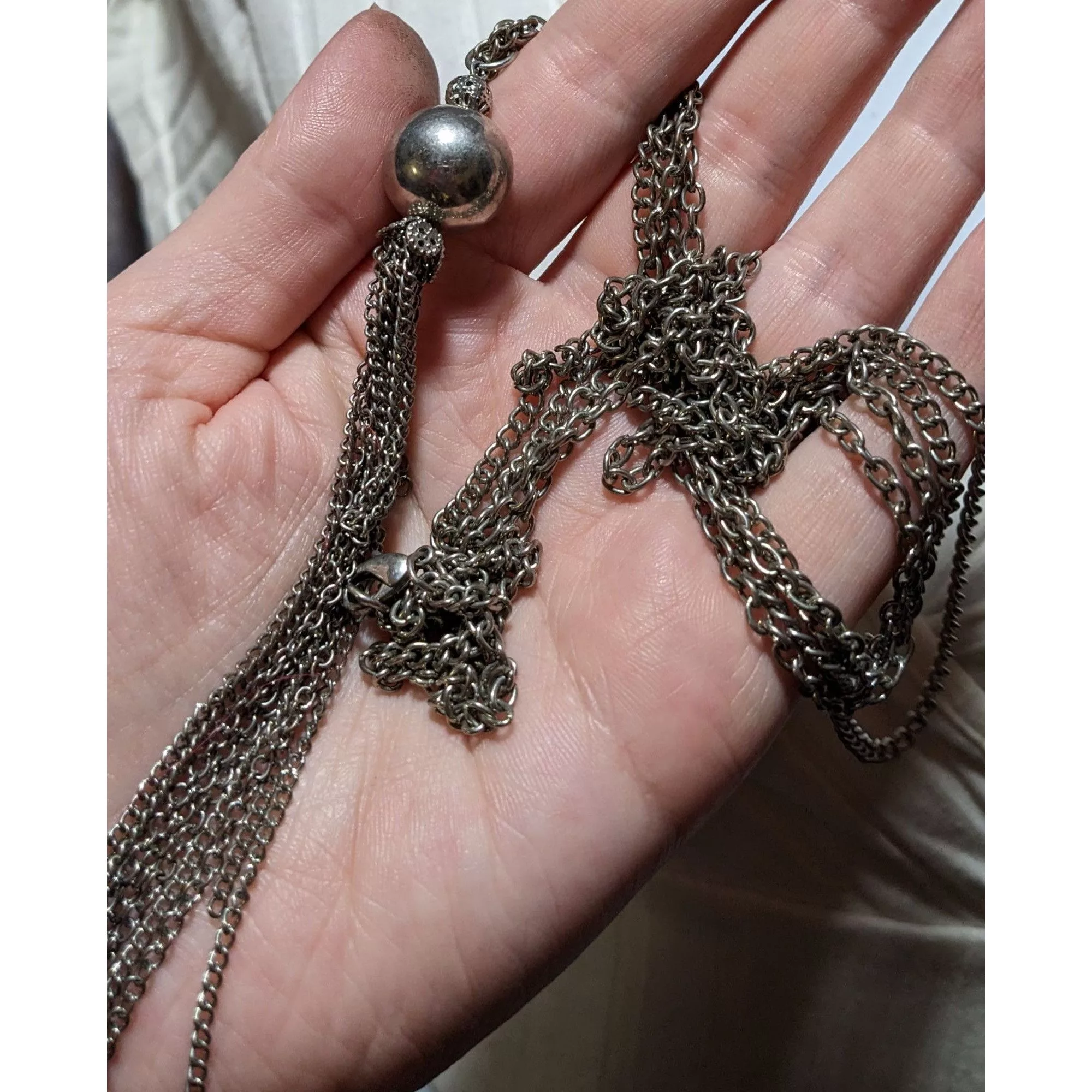 Other Necklaces Other Silver Chain Tassel Necklace