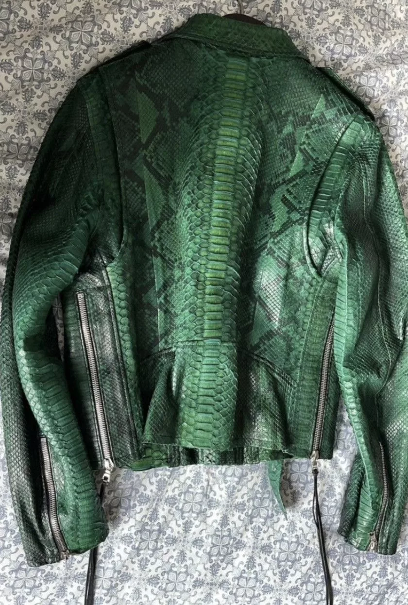 Amiri Leather Jackets Amiri Python jacket Green