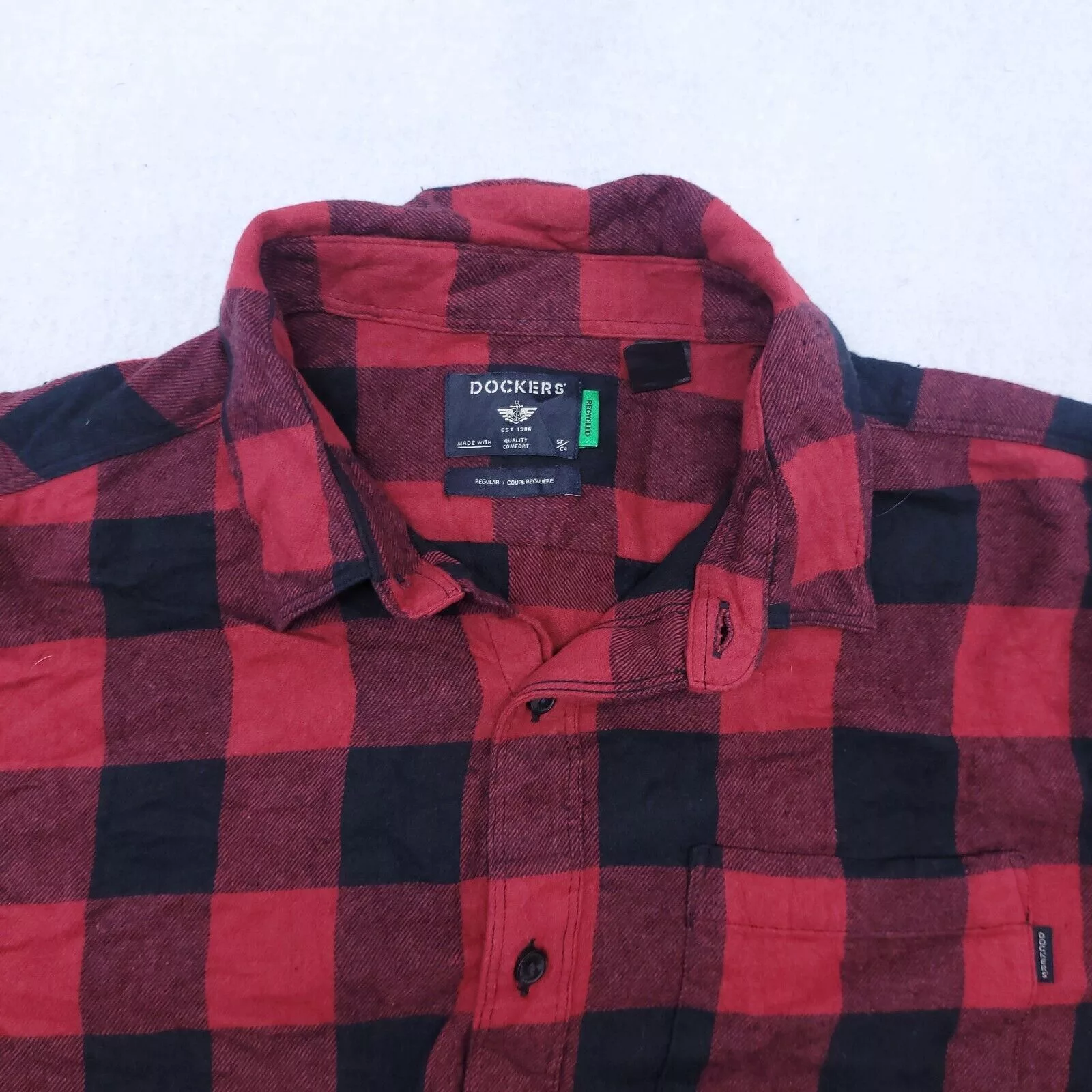 Dockers Shirts Button Ups Dockers Buffalo Check Flannel Shirt Mens Size M Red Black