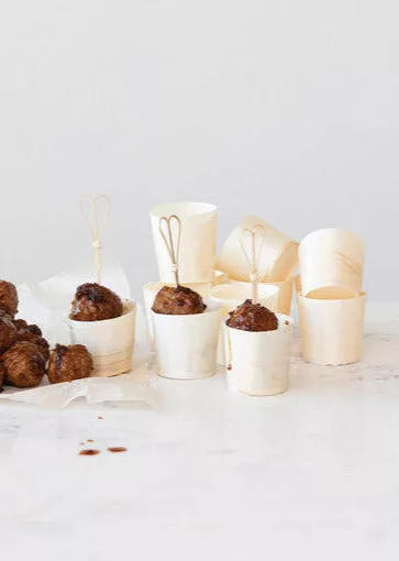 4oz Wood Snack Cups, qty 24
