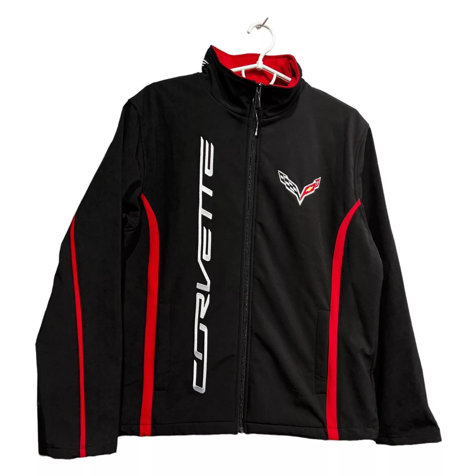 Chevrolet Light Jackets Chevrolet Corvette Racing Jacket Softshell Size L Black Vintage