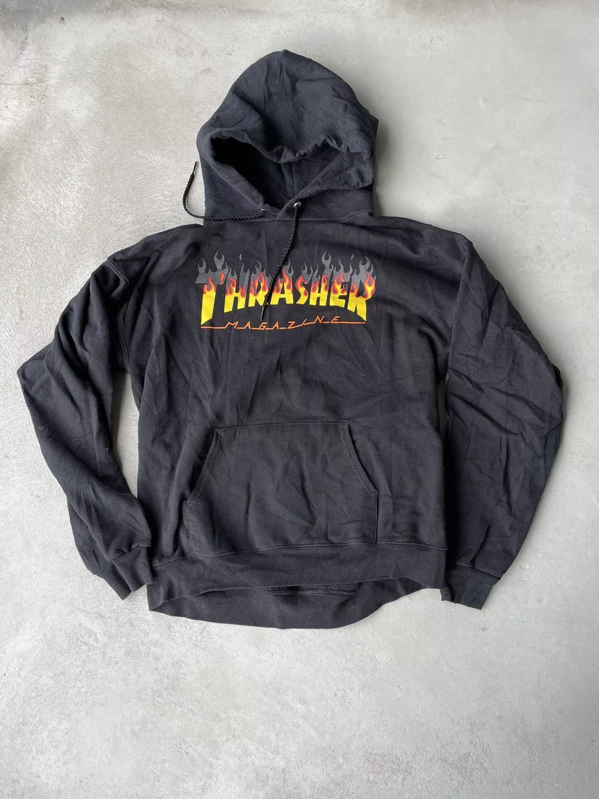 Thrasher Sweatshirts Hoodies Thrasher × Vintage Vintage thrasher Flame Logo Hoodie Black