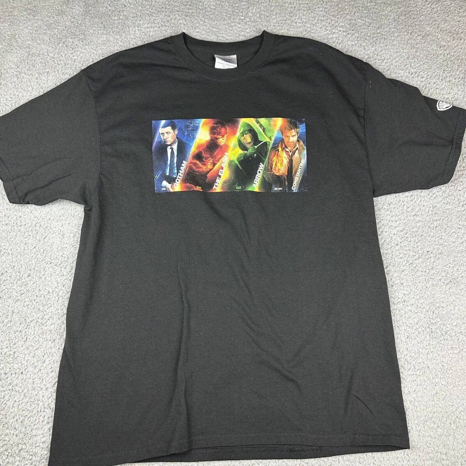 DC Comics Short Sleeve T Shirts Warner Bros DC Comics Entertainment Promo T-Shirt The Flash Black