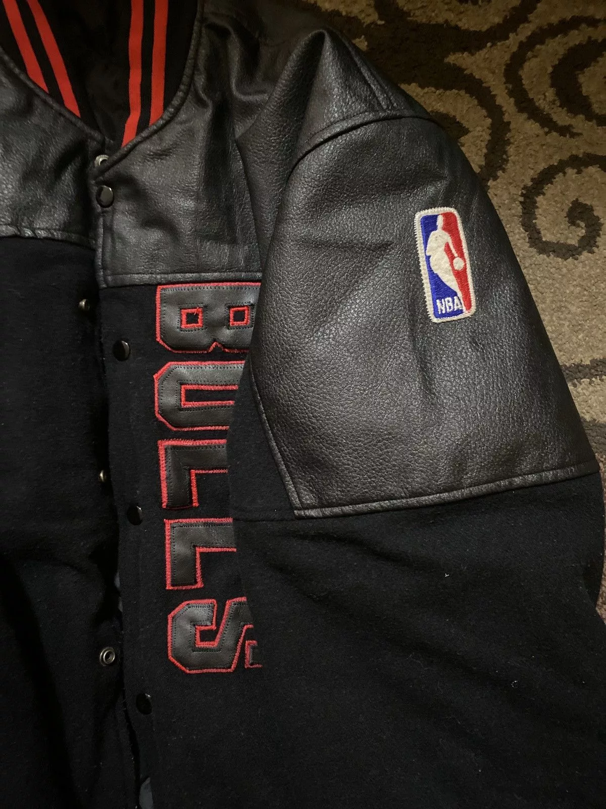 NBA Leather Jackets NBA × Vintage Bulls vintage leather Varsity jacket Multi Streetwear