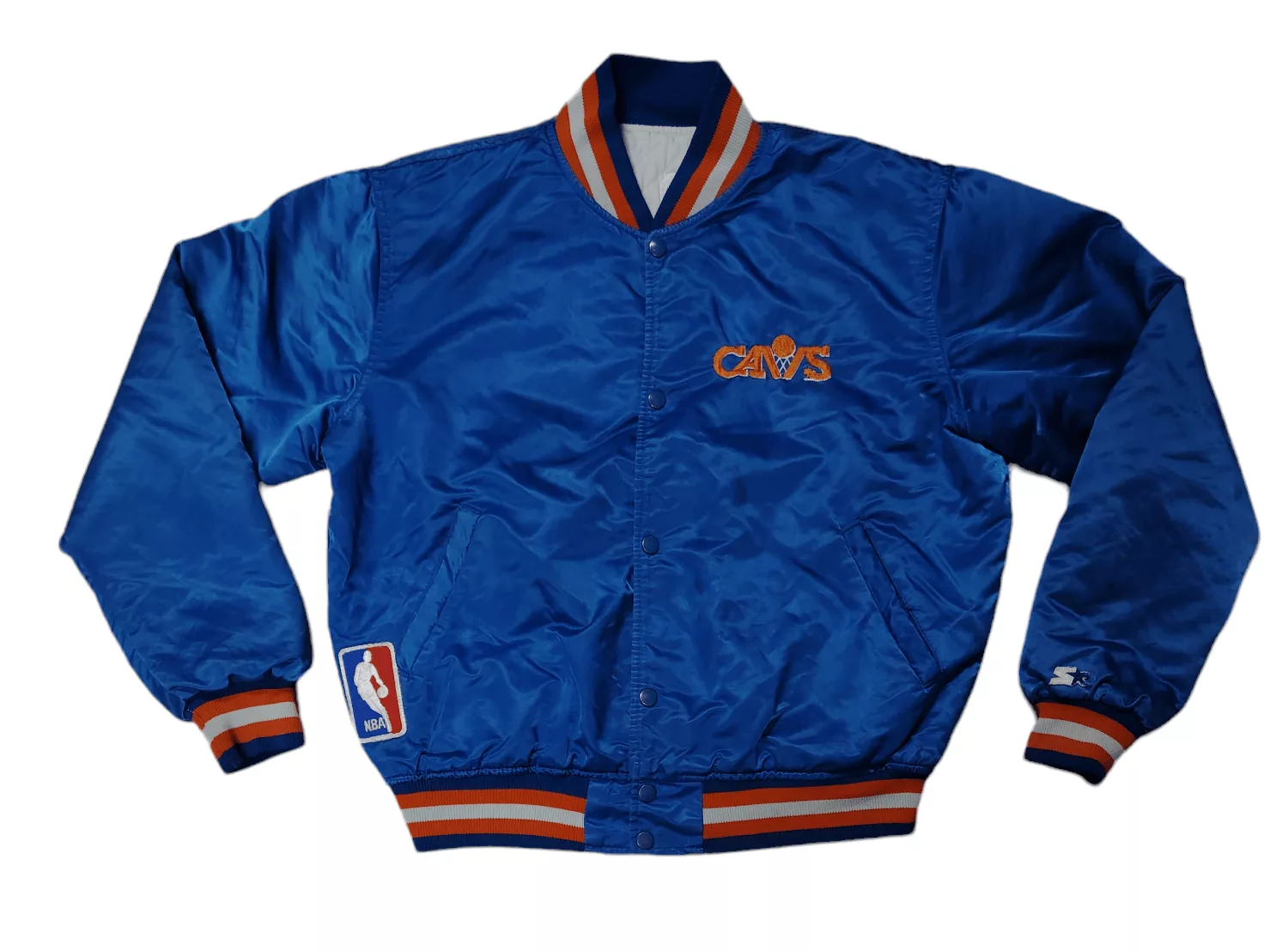 NBA Bombers NBA × Starter × Vintage Vintage Starter Cleveland Cavaliers Satin Jacket NBA Blue