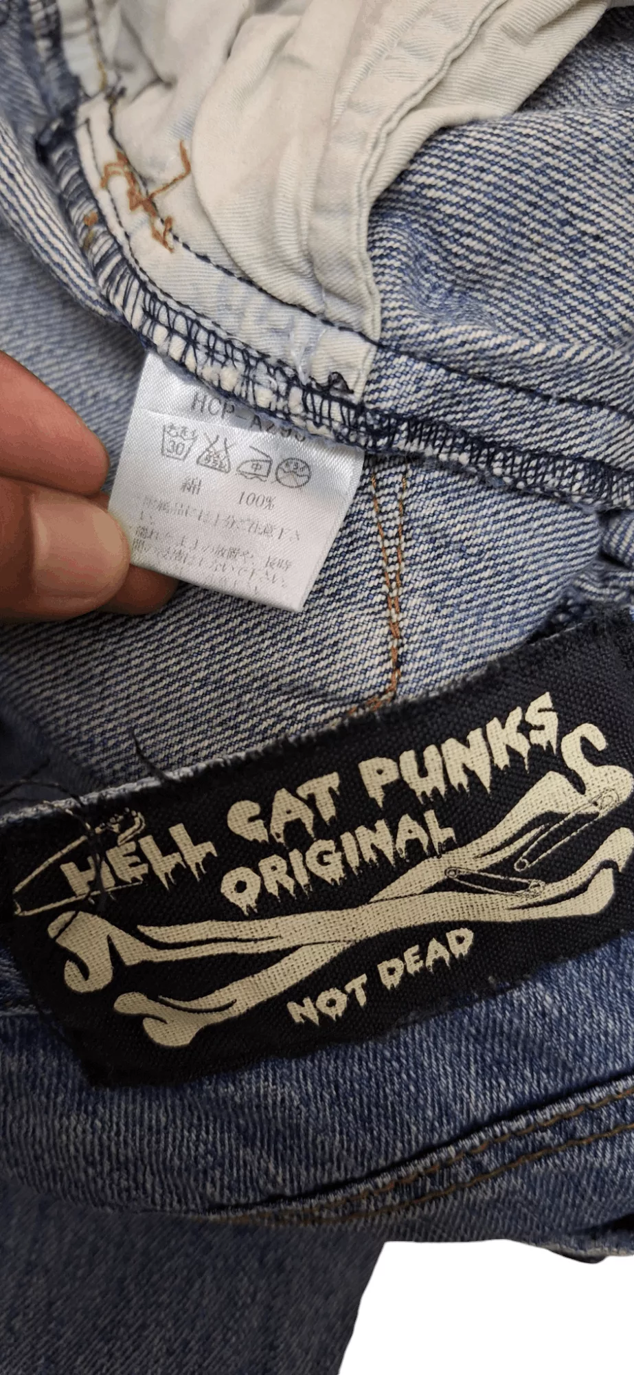 Seditionaries Jeans Hell Cats Punk Spikes Distressed Seditionaries Zipper Leg Blue Streetwear