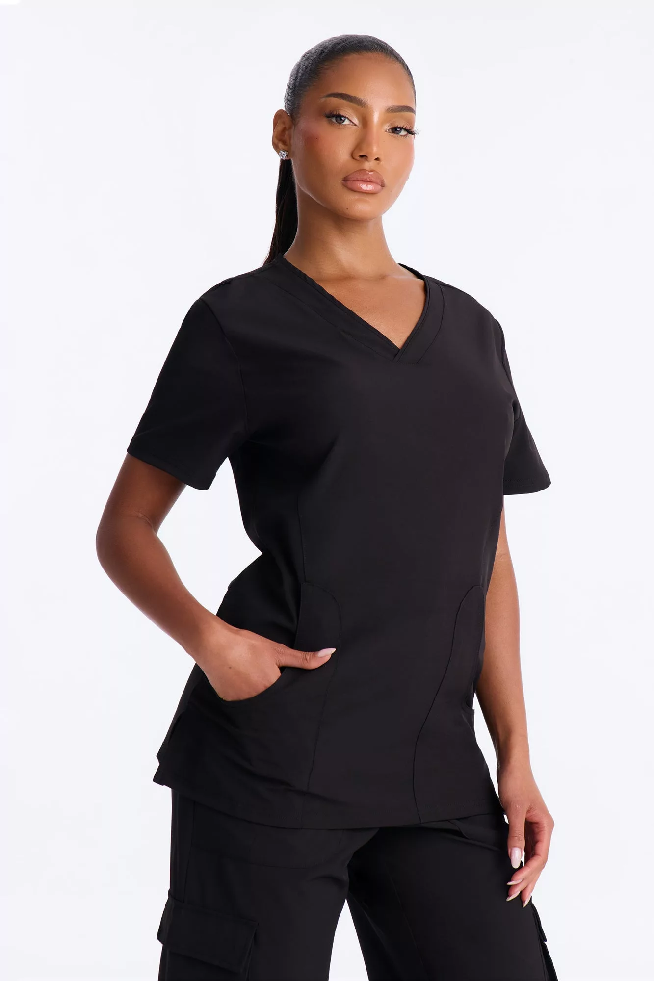 Gentle Care Uniform Scrub Pant Set - Black