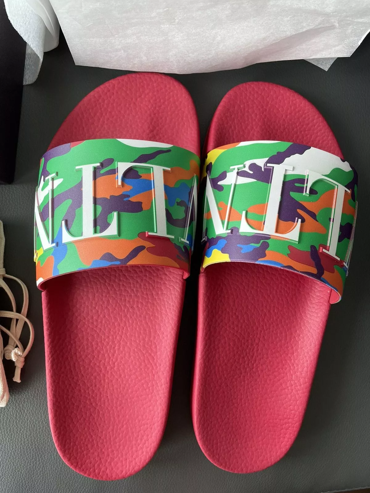 Giovanni Valentino Sandals Giovanni Valentino × Valentino Brand New Rare Iconic Limited Camouflage Slipper Slides Multi