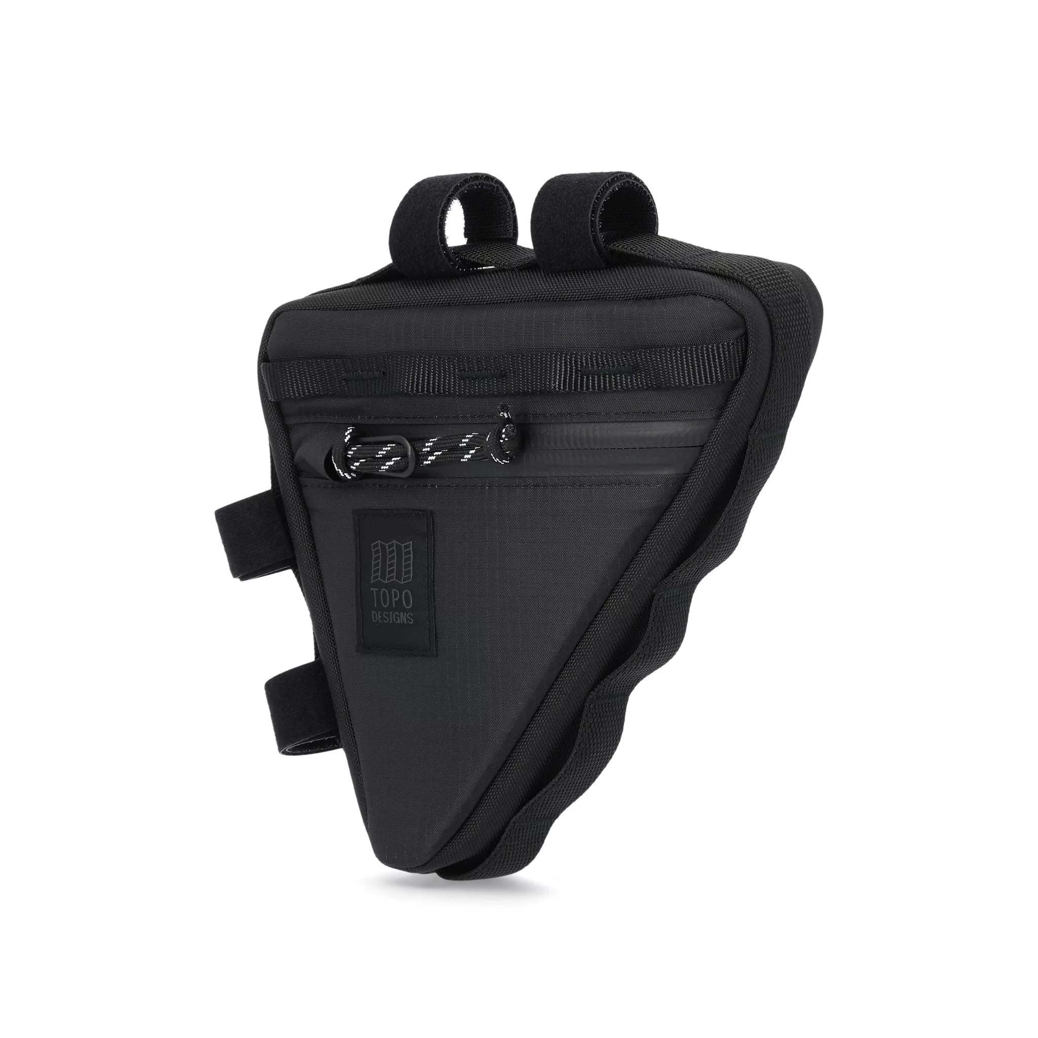 Topo Designs Bike Frame Bag in black lightweight recycled nylon.