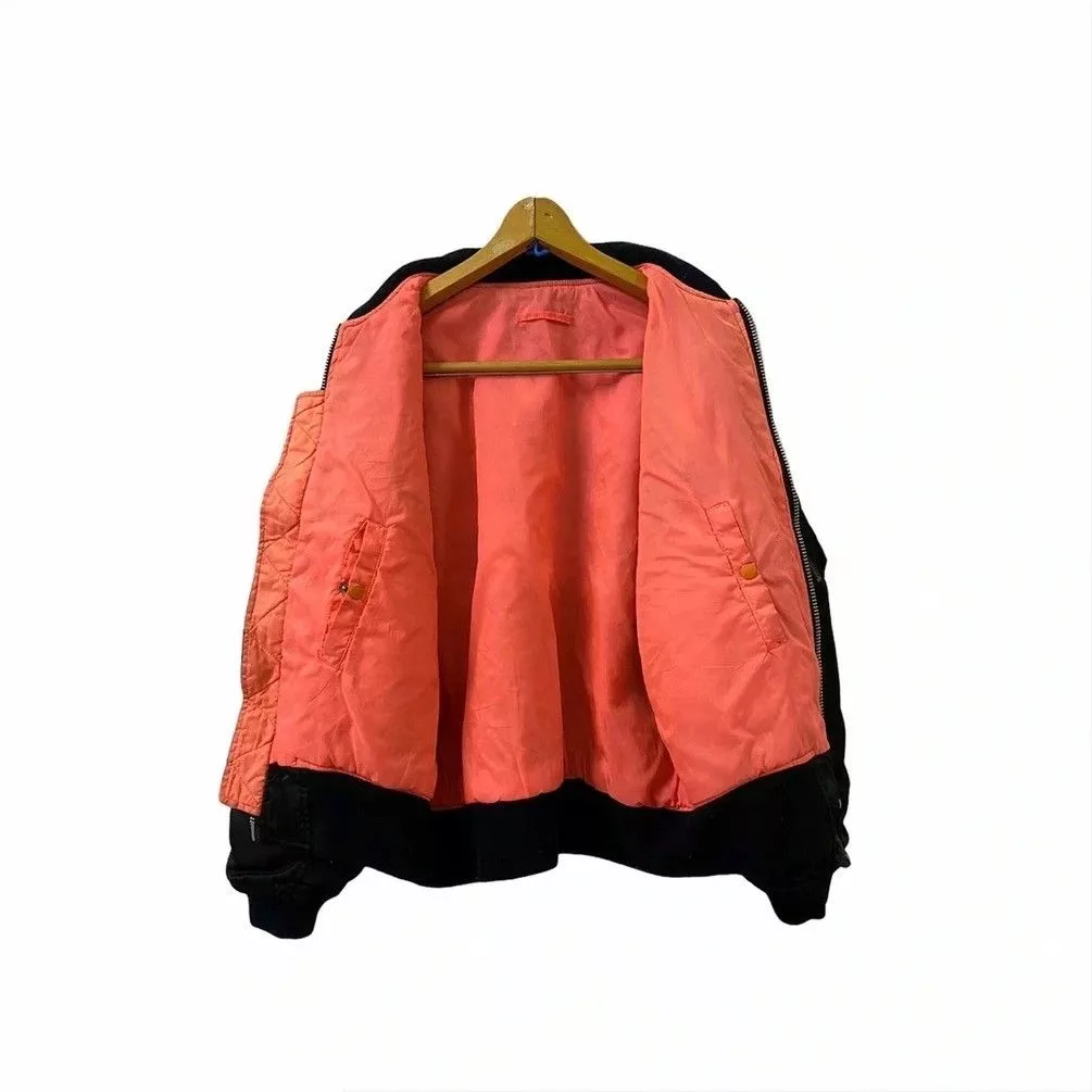 Vintage Bombers Vintage SPIRITUAL BASIC PHANTOM MILITARY COLLECTION FLIGHT JACKET Black